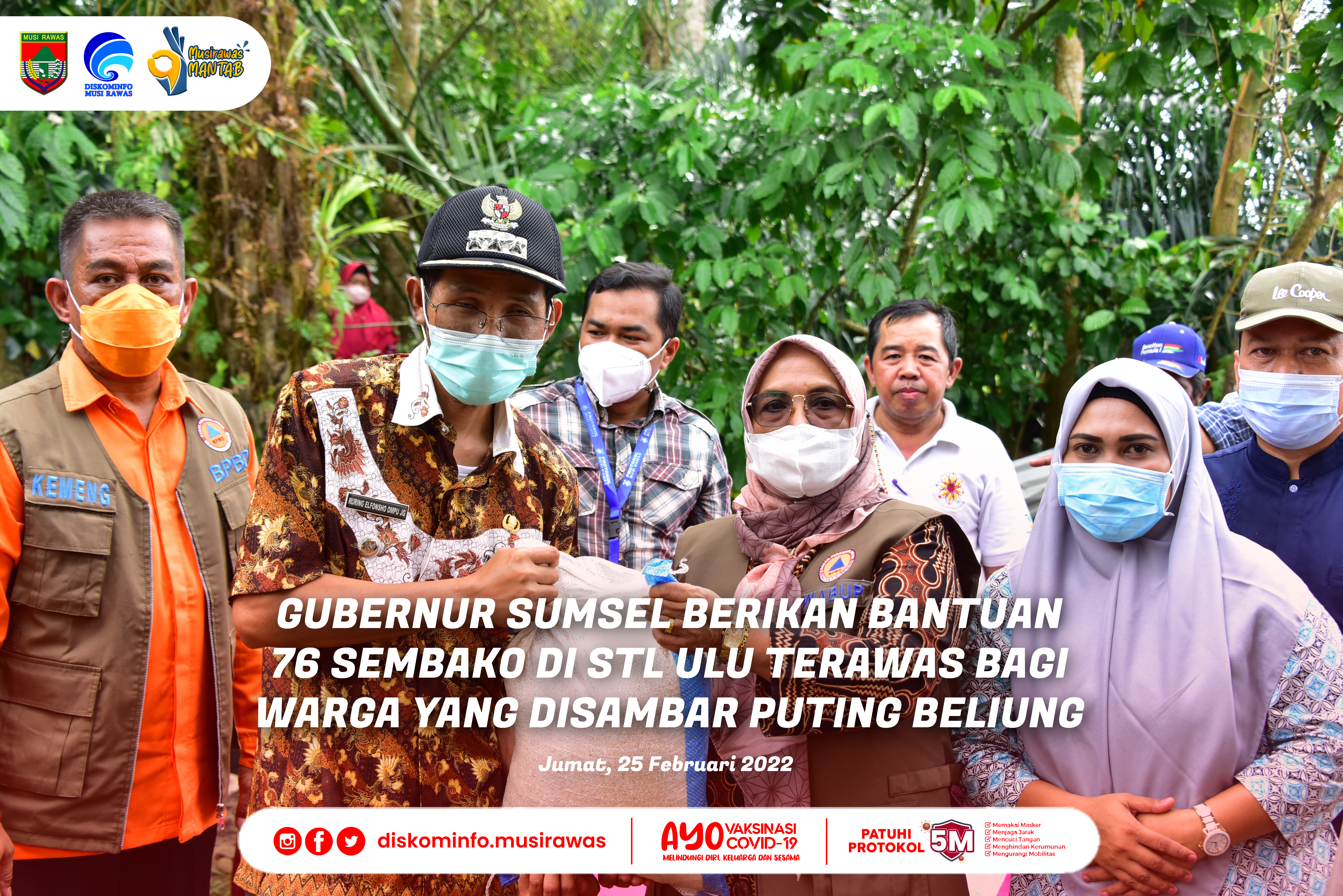 MUSIBAH PUTING BELIUNG, GUBERNUR BERIKAN BANTUAN 76 PAKET SEMBAKO DI STL ULU TERAWAS