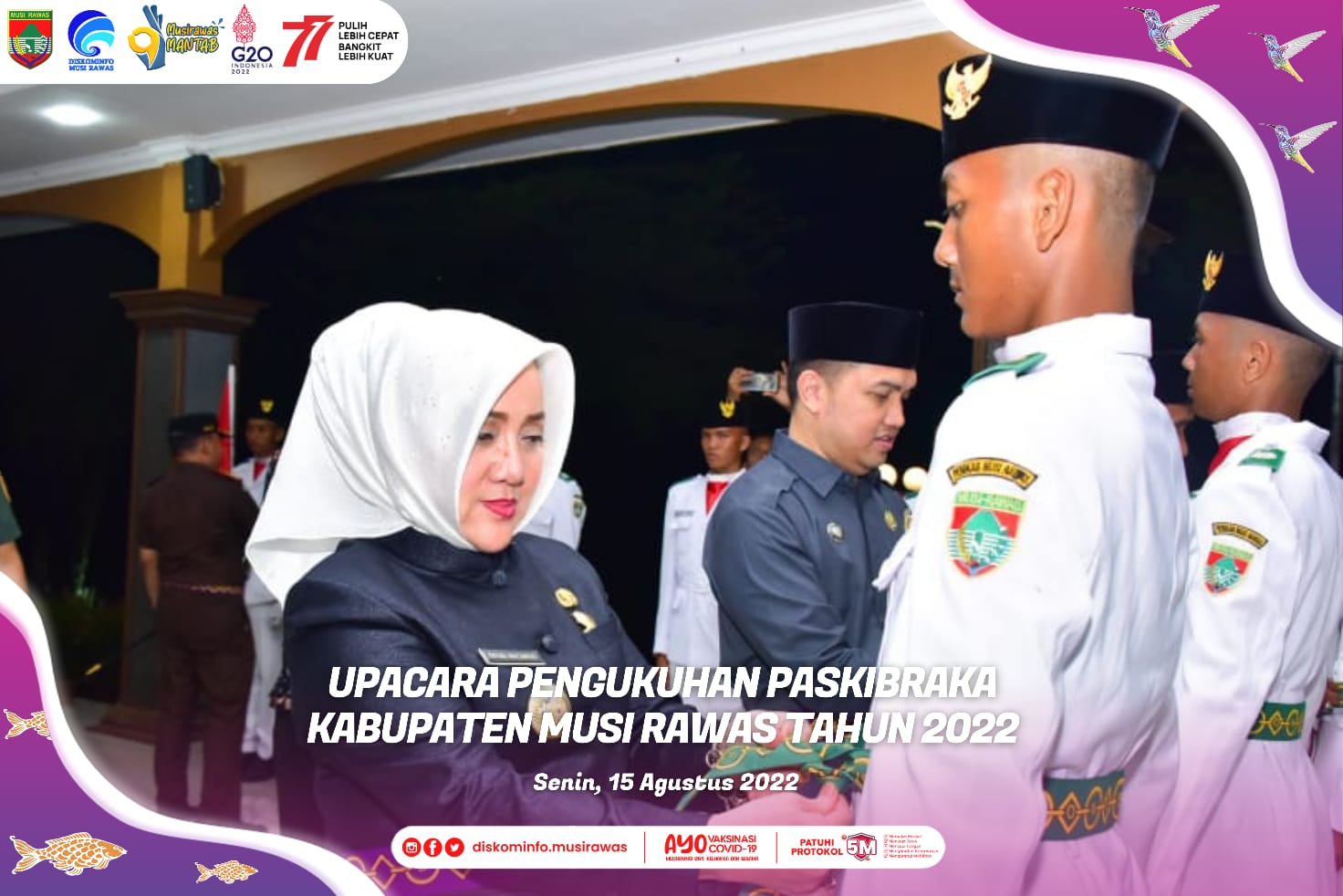 Upacara Pengukuhan Paskibraka Kabupaten Musi Rawas Tahun 2022