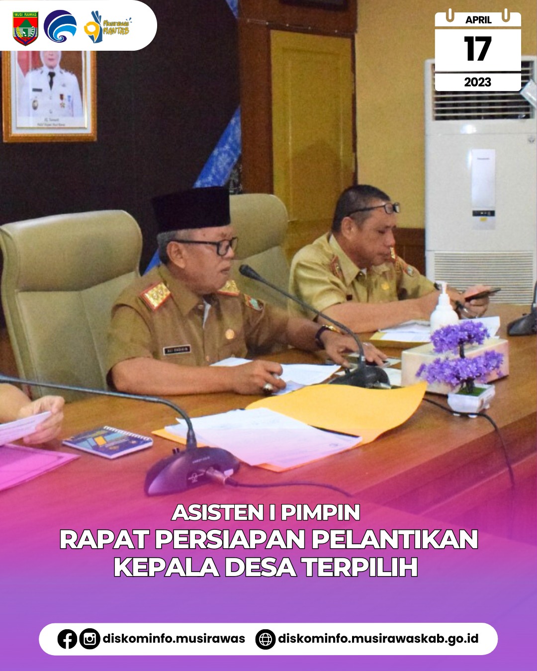 Rapat Persiapan Pelantikan Kepala Desa Terpilih pada Pemilihan Kepala Desa Serentak Tahun 2023