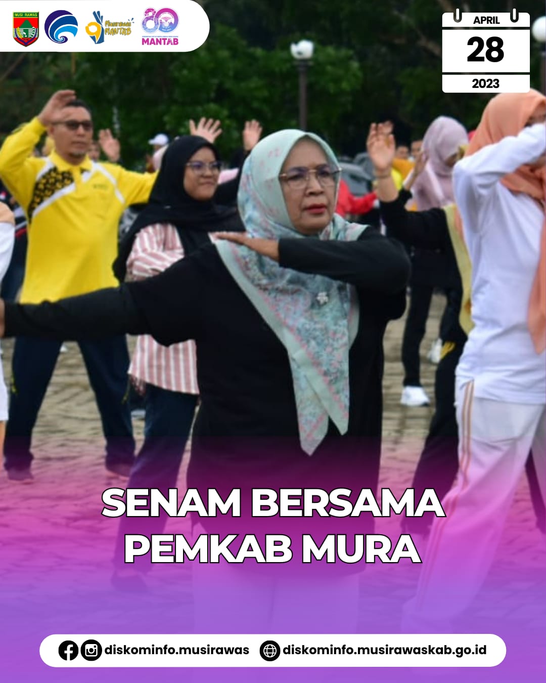 Senam bersama di Lapangan Taman Beregam Muara Beliti