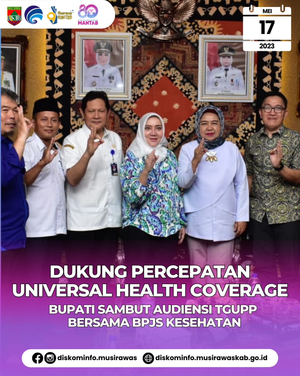 Dukung Percepatan UHC, Bupati Sambut Audiensi TGUPP Bidang Kesmas bersama BPJS Kesehatan