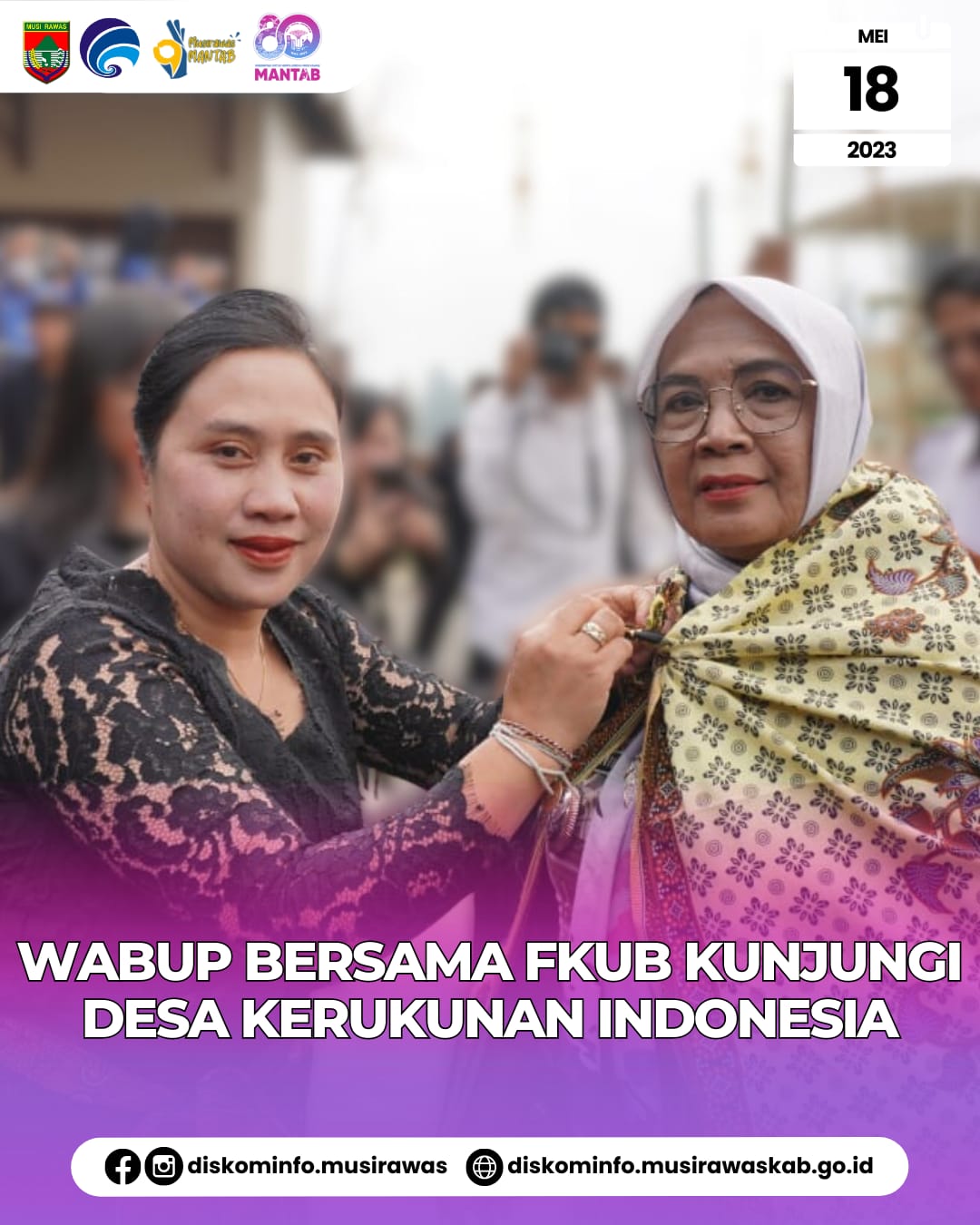 Wabup bersama FKUB Kunjungi Desa Kerukunan Indonesia, Desa Ngadiwono, Pasuruan
