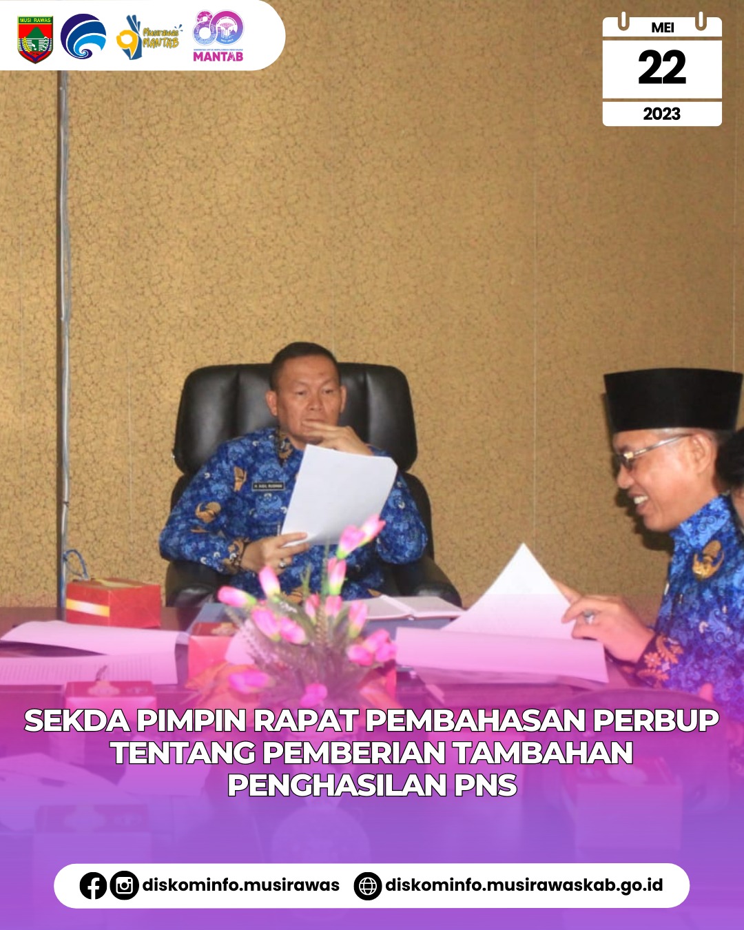 Rapat Pembahasan Peraturan Bupati Musi Rawas tentang Pemberian Tambahan Penghasilan Pegawai Negeri Sipil di Lingkungan Pemerintah Kabupaten Musi Rawas