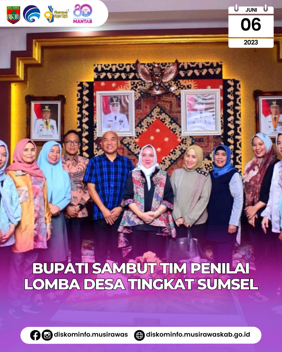 Ramah Tamah Bupati Musi Rawas bersama Tim Penilaian Lomba Desa Tingkat Provinsi
