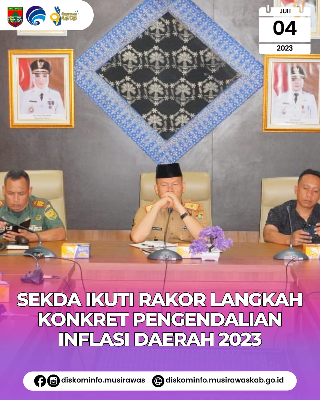 Rapat Koordinasi dalam Rangka Pembahasan Mengenai Langkah Konkret Pengendalian Inflasi di Daerah Tahun 2023