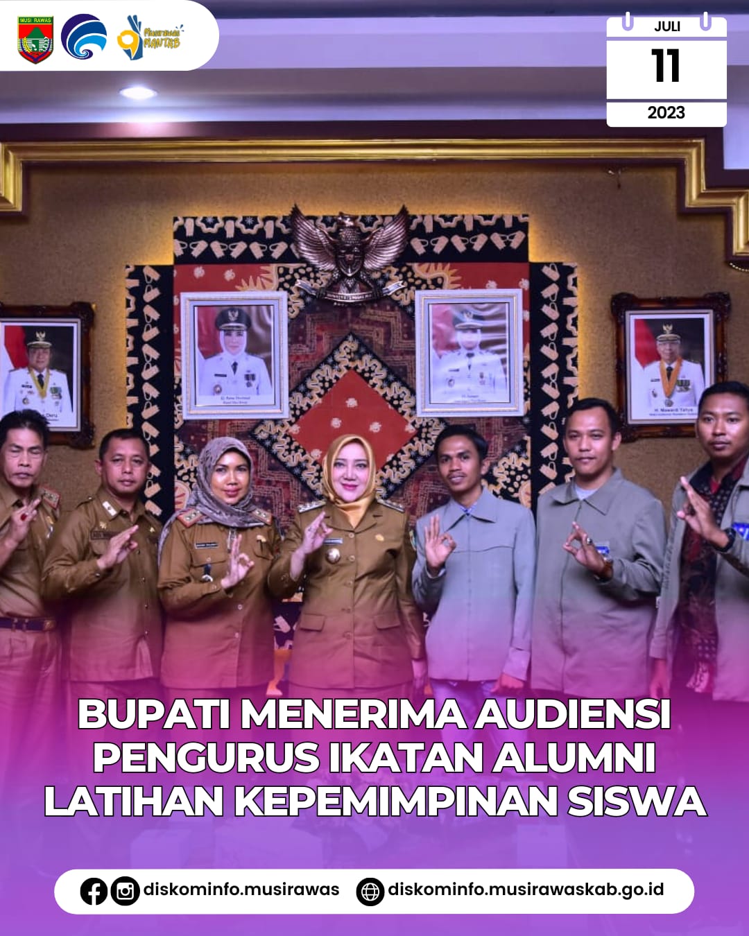 Audiensi bersama Pengurus Ikatan Alumni Latihan Kepemimpinan Siswa (IKA LKS) Kabupaten Musi Rawas