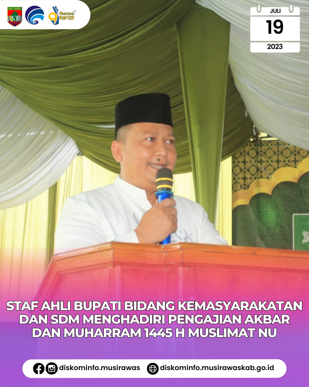 Pengajian Akbar dan Muharram 1445 H Muslimat NU se Kabupaten Musi Rawas