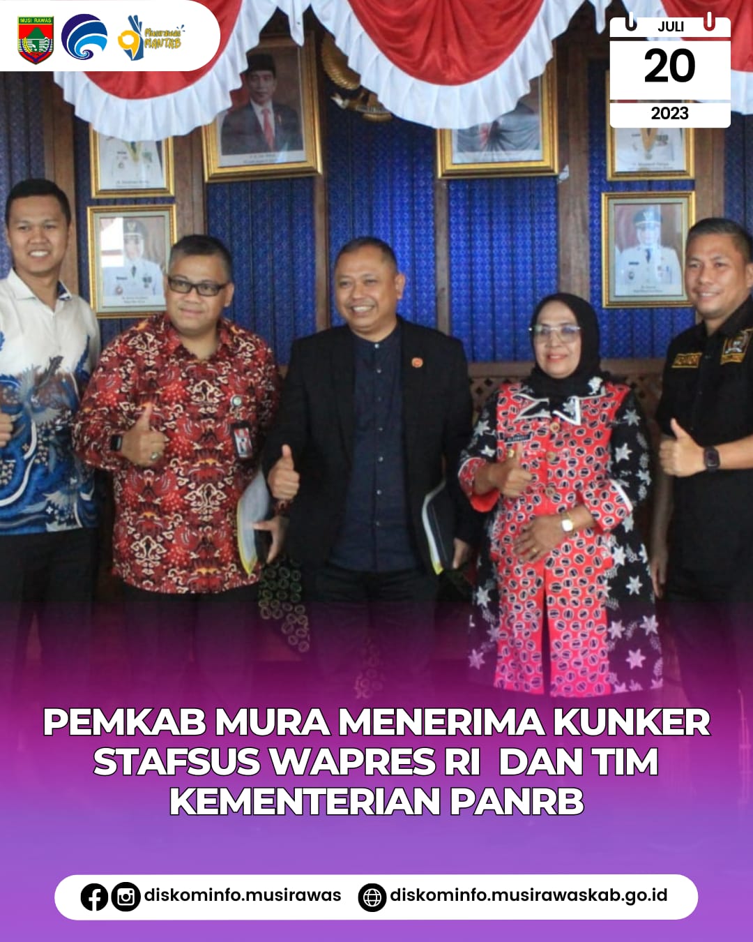 Kunker Staf Khusus Wakil Presiden Republik Indonesia Dr. Gatot Prio Utomo dan Tim Kementerian Pendayagunaan Aparatur Negara dan Reformasi Birokrasi
