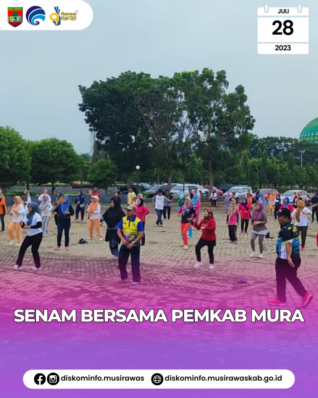 senam bersama di Lapangan Taman Beregam Muara Beliti