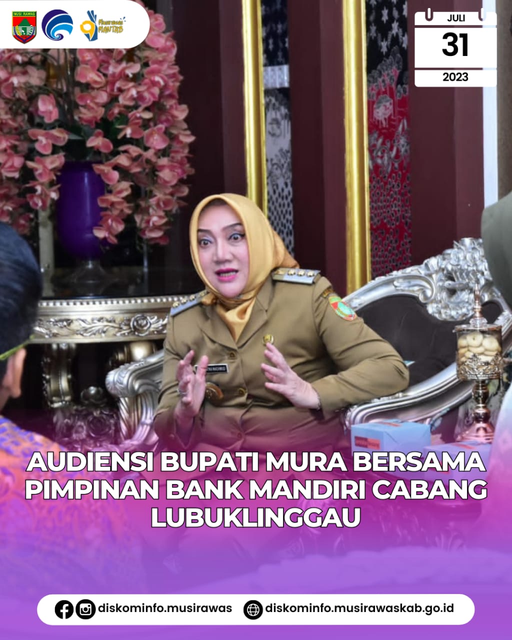 Audiensi Bupati Musi Rawas bersama Pimpinan Bank Mandiri Cabang Lubuklinggau