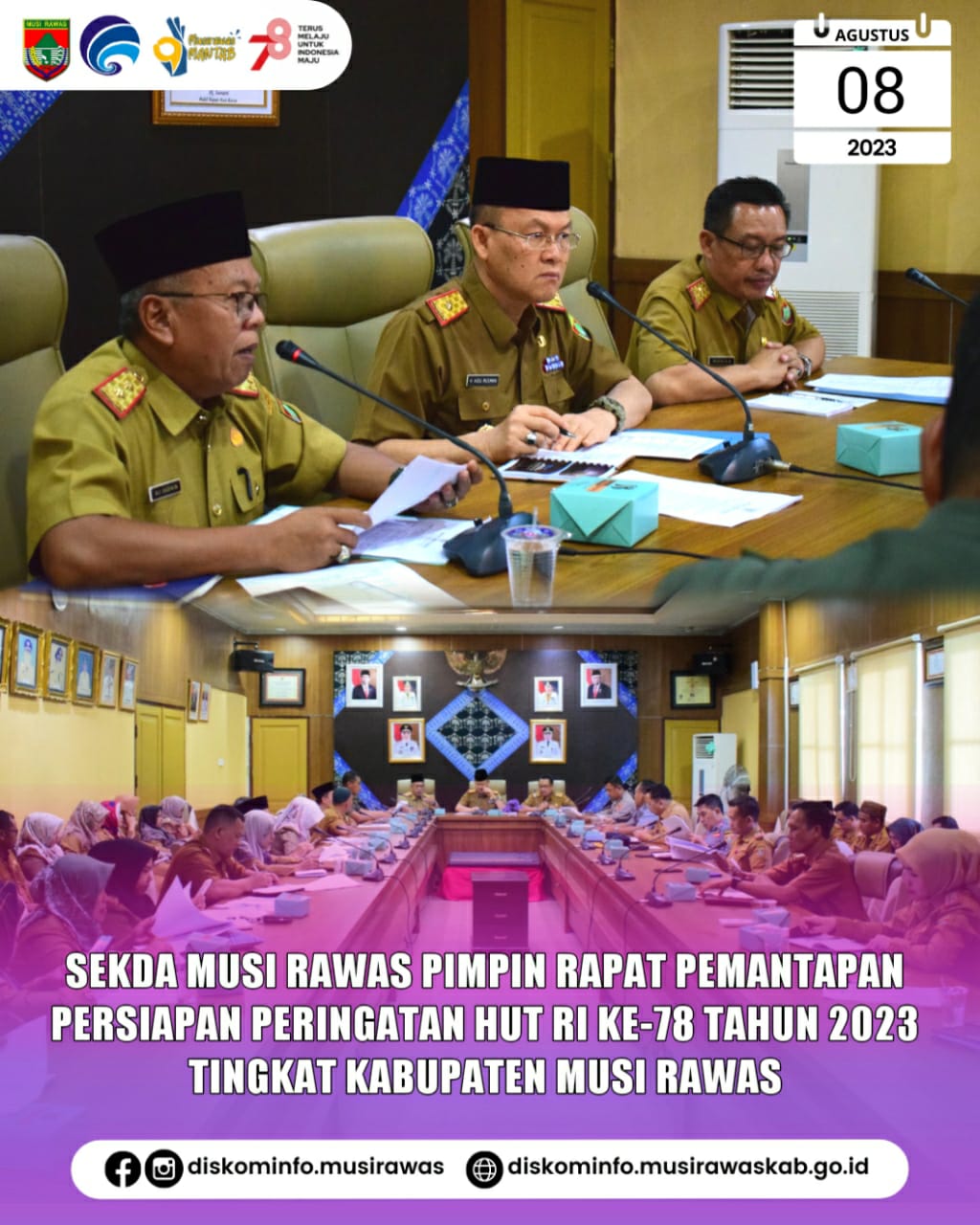 Rapat pemantapan persiapan peringatan Hari Ulang Tahun Ke 78 Republik Indonesia Tahun 2023