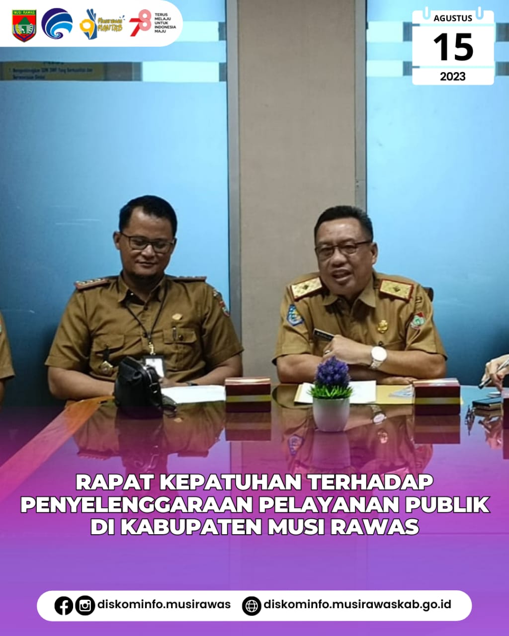 Rapat Kepatuhan Terhadap Penyelenggaraan Pelayanan Publik di Kabupaten Musi Rawas