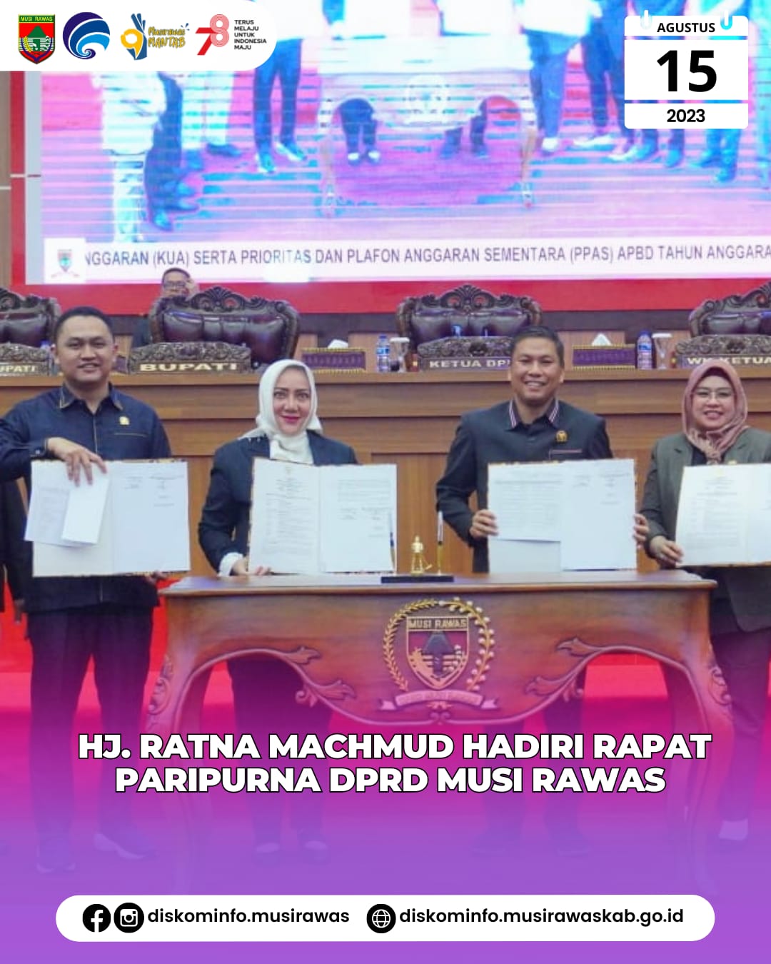 Rapat Paripurna DPRD Musi Rawas dalam Rangka Penandatanganan Nota Kesepakatan KUA serta PPAS APBD Tahun Anggaran 2024