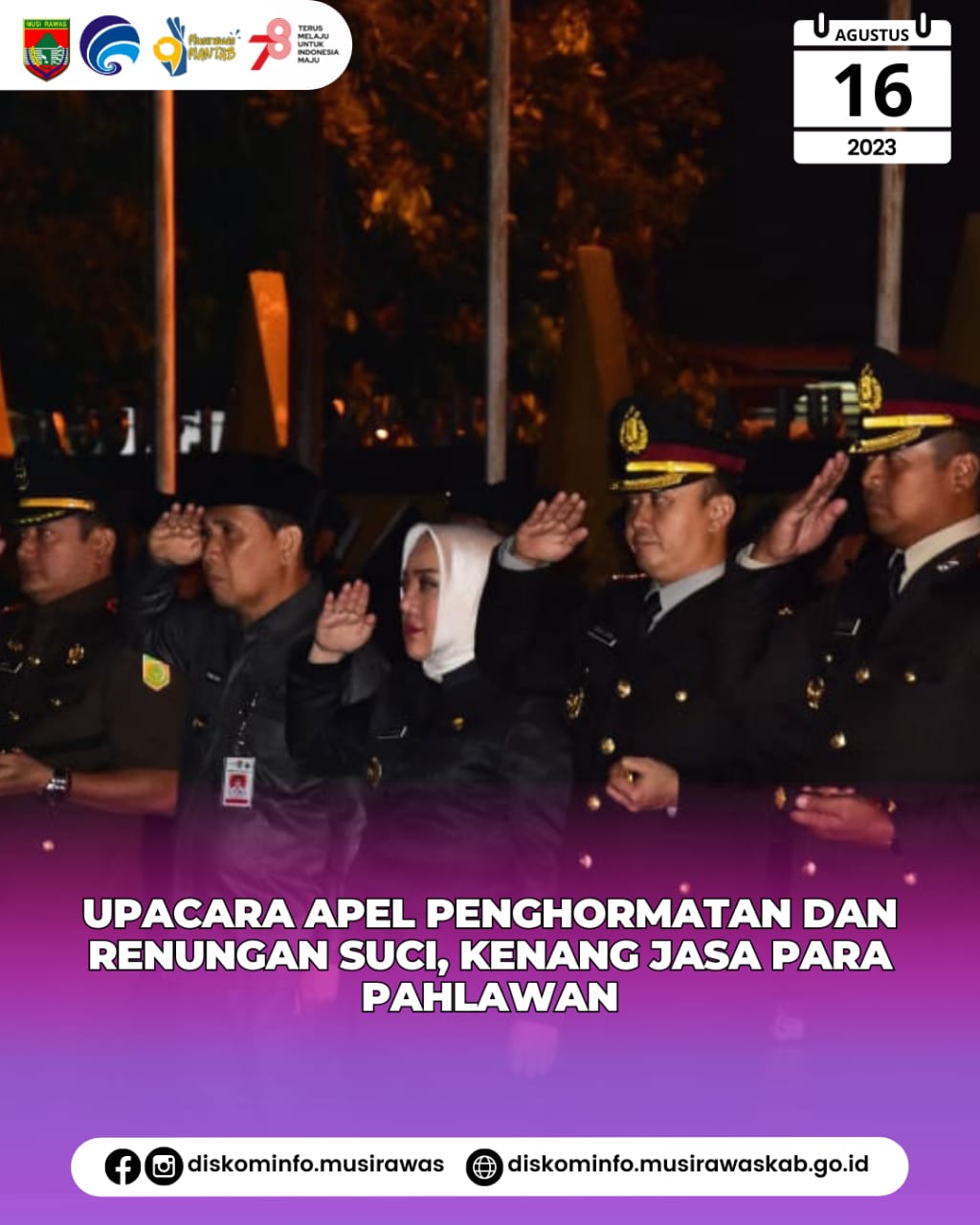 Upacara Penghormatan dan Renungan Suci di Taman Makam Pahlawan Patria Bukit Sulap