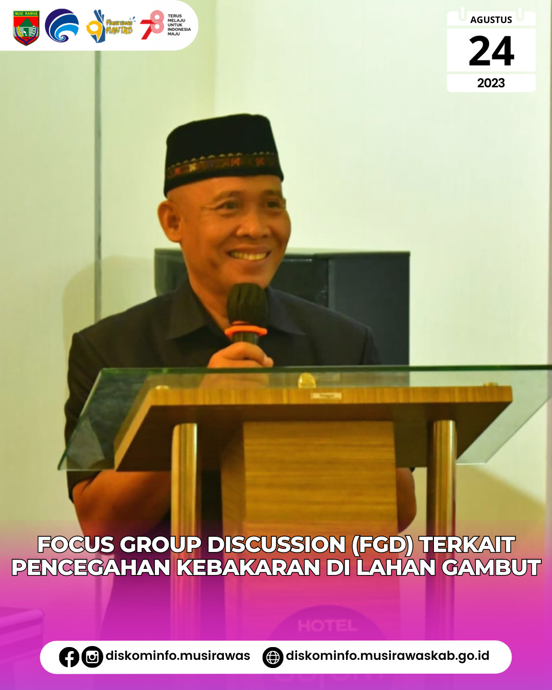 Focus Group Discussion Terkait Pencegahan Kebakaran di Lahan Gambut Bersama Tim Restorasi Gambut Daerah Prov Sumsel