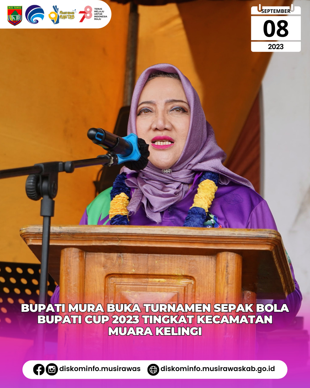 Turnamen Sepak Bola Bupati Cup 2023 Tingkat Kecamatan Muara Kelingi