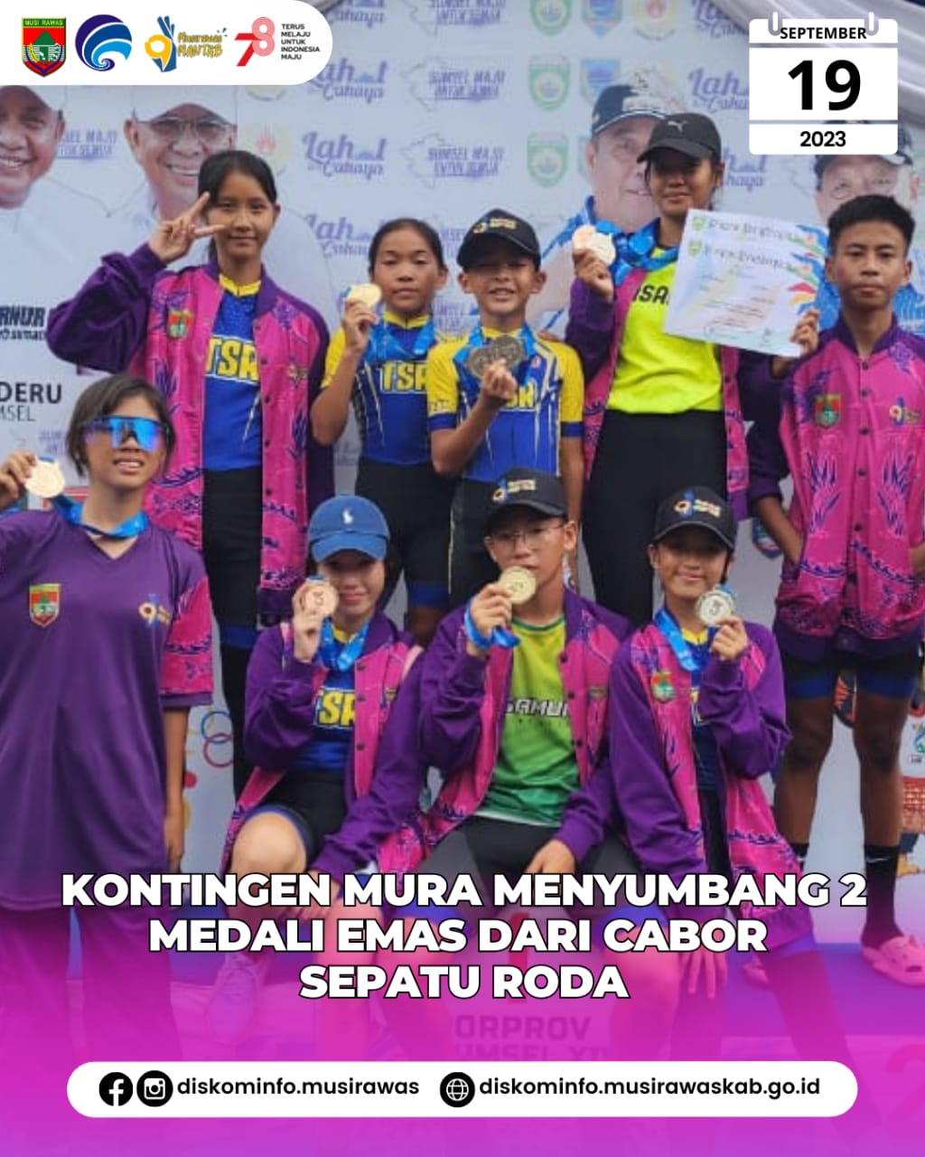 Terus berjuang ke puncak, Musi Rawas tambah dua mendali emas dari cabang olahraga sepatu roda