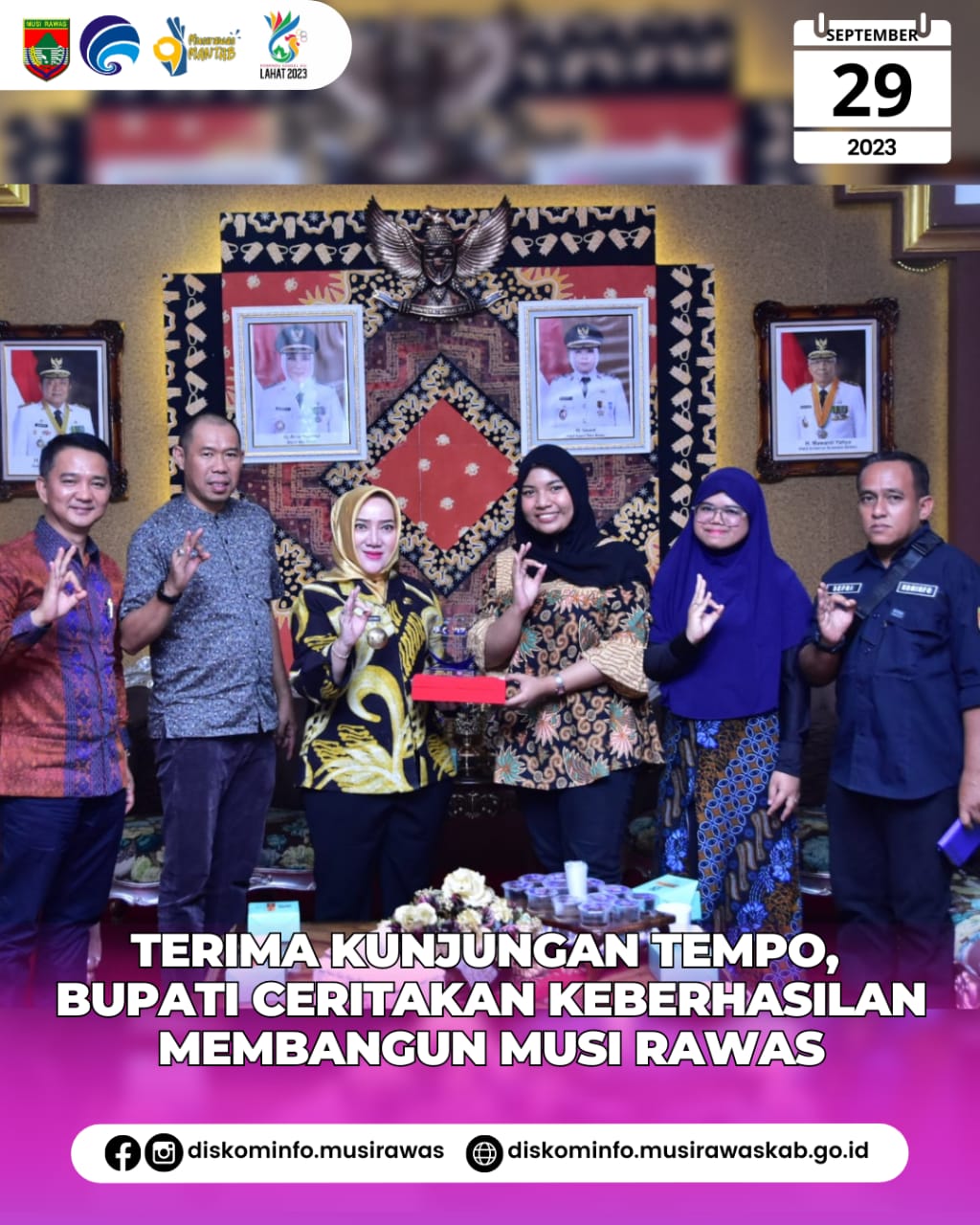 Audiensi Bupati Musi Rawas bersama Media Tempo di Pendopoan Rumah Dinas Bupati Musi Rawas