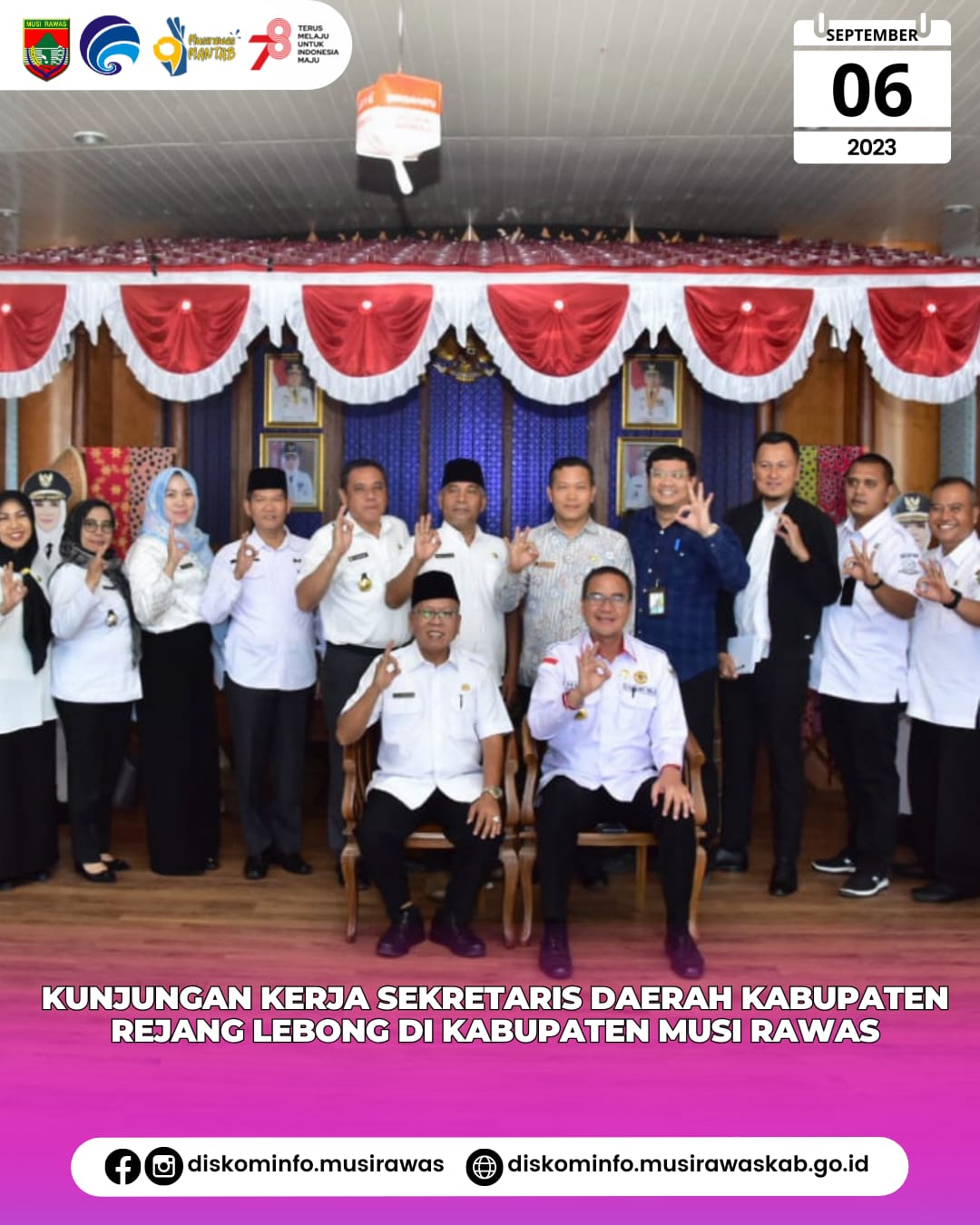 Kunjungan Kerja Sekretaris Daerah Kabupaten Rejang Lebong di Kabupaten Musi Rawas