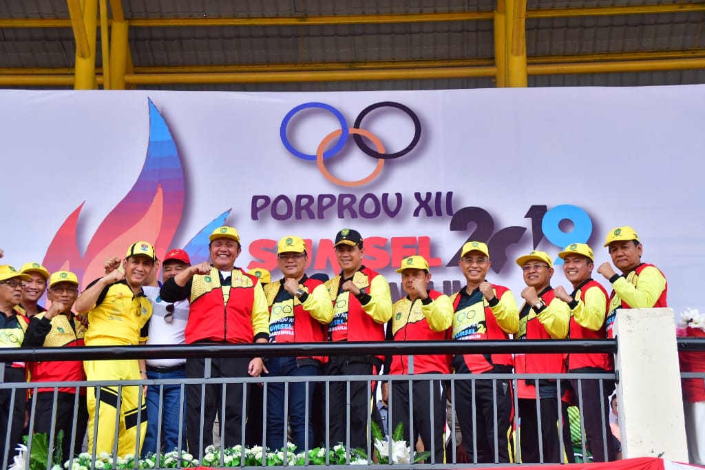 Saksikan Laga Porprov XII Di Prabumulih, Bupati Himbau Atlet Musi Rawas Jaga Sportifitas