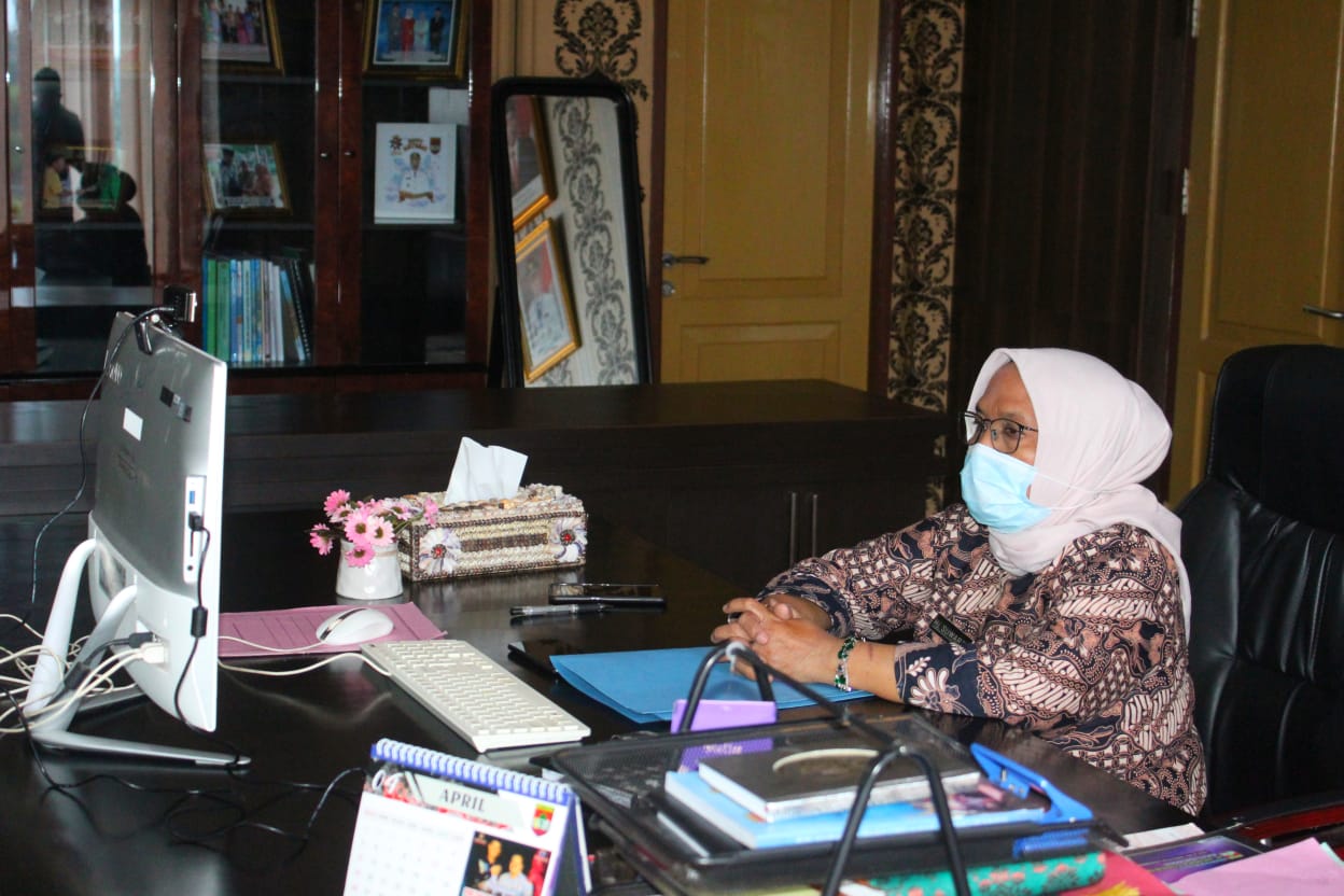 Melalui Vidcon, Wabup Hadiri Pelantikan dan Pengukuhan Pejabat Sumsel