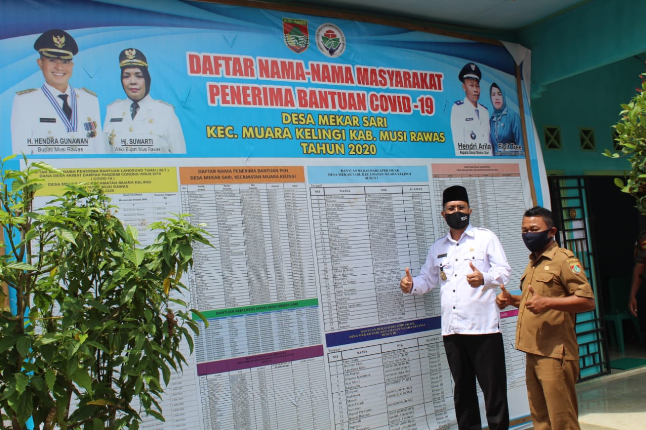 Bupati H2G Tinjau Daftar Nama Penerima Bansos Di Depan Kantor Desa
