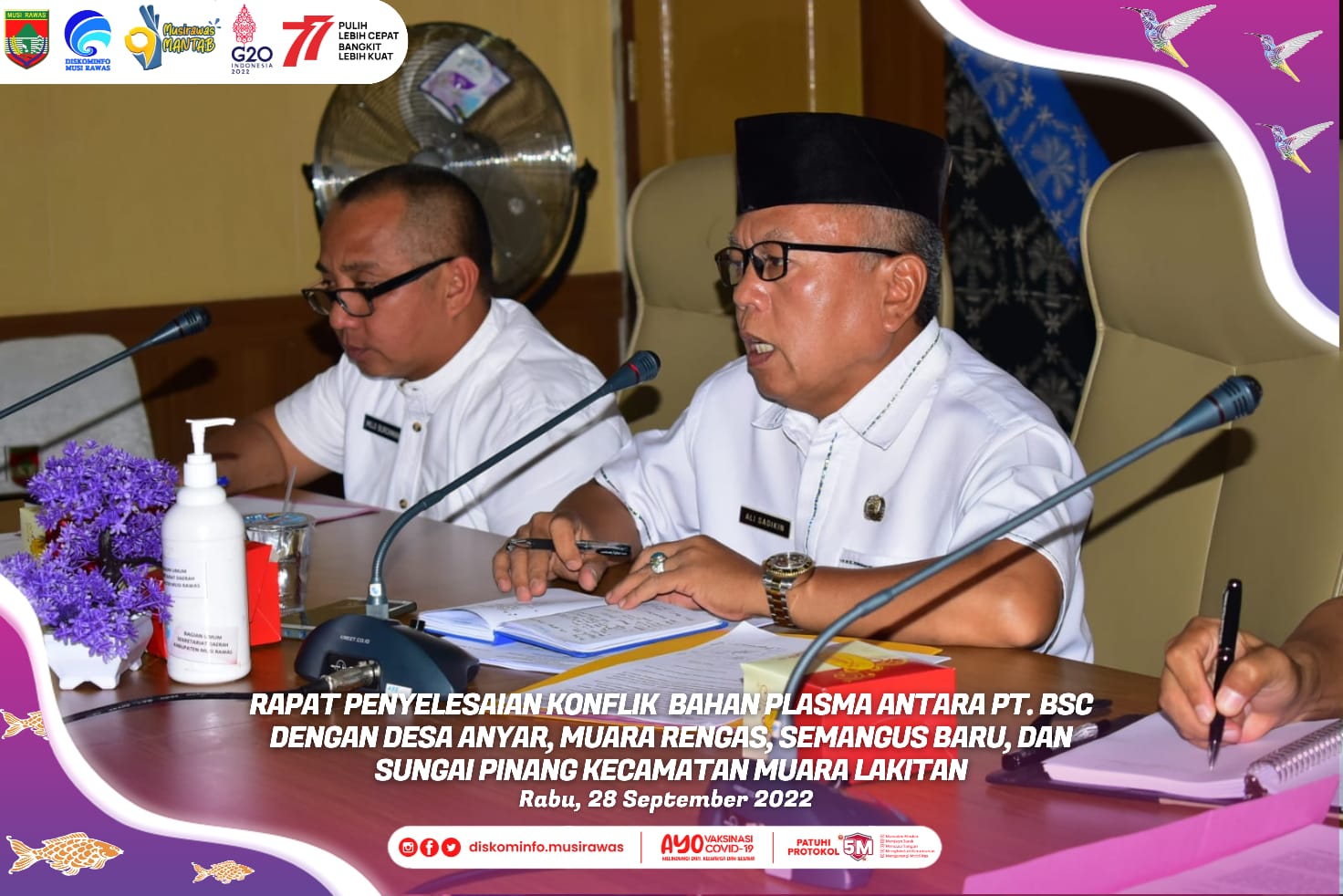 Rapat Penyelesaian Konflik Bahan Plasma antara PT. Bina Sain Cemerlang dengan Desa Anyar, Muara Reng