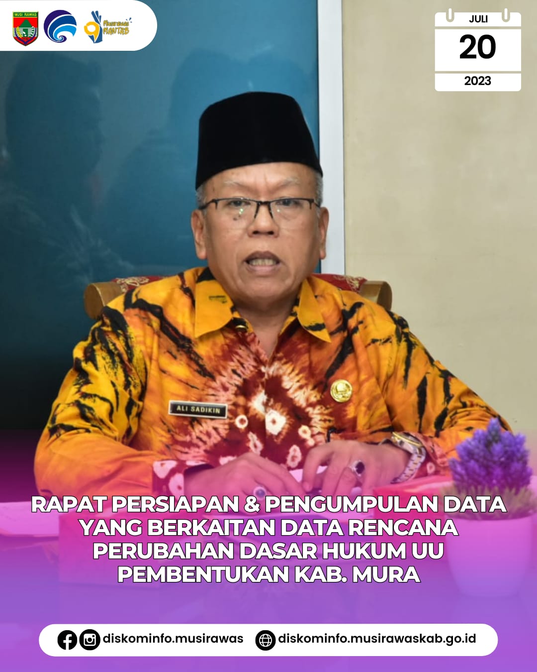 Rapat Persiapan dan Pengumpulan Data terkait Data Rencana Perubahan Dasar Hukum UU Pembentukan Kabupaten Musi Rawas