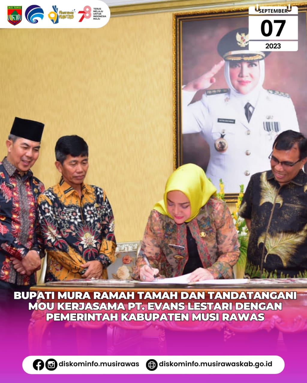 Ramah Tamah dan Penandatanganan MoU Kerjasama PT. Evans Lestari dengan Pemkab Musi Rawas