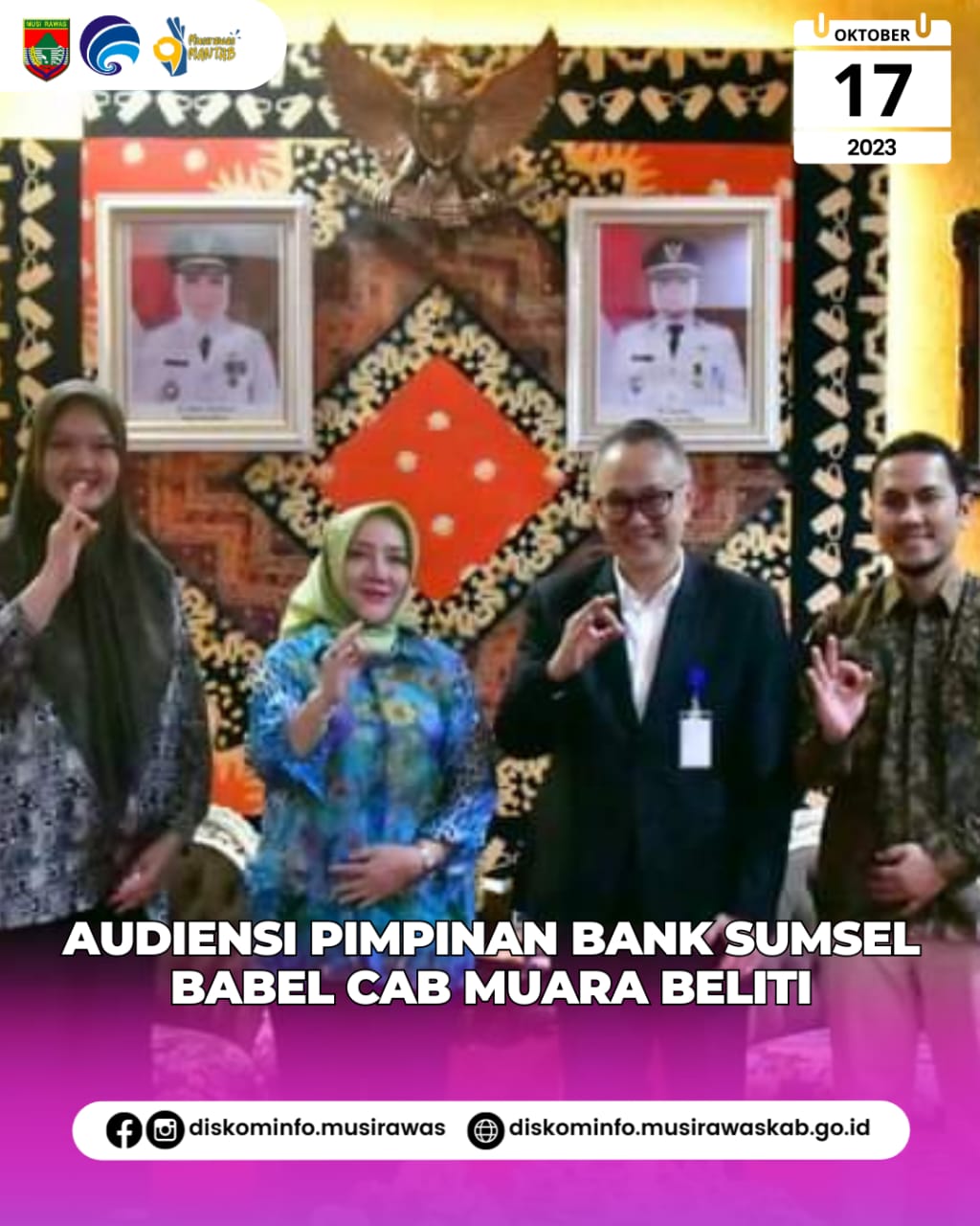 Audiensi Bupati Musi Rawas bersama Pimpinan Bank Sumsel Babel Cabang Muara Beliti
