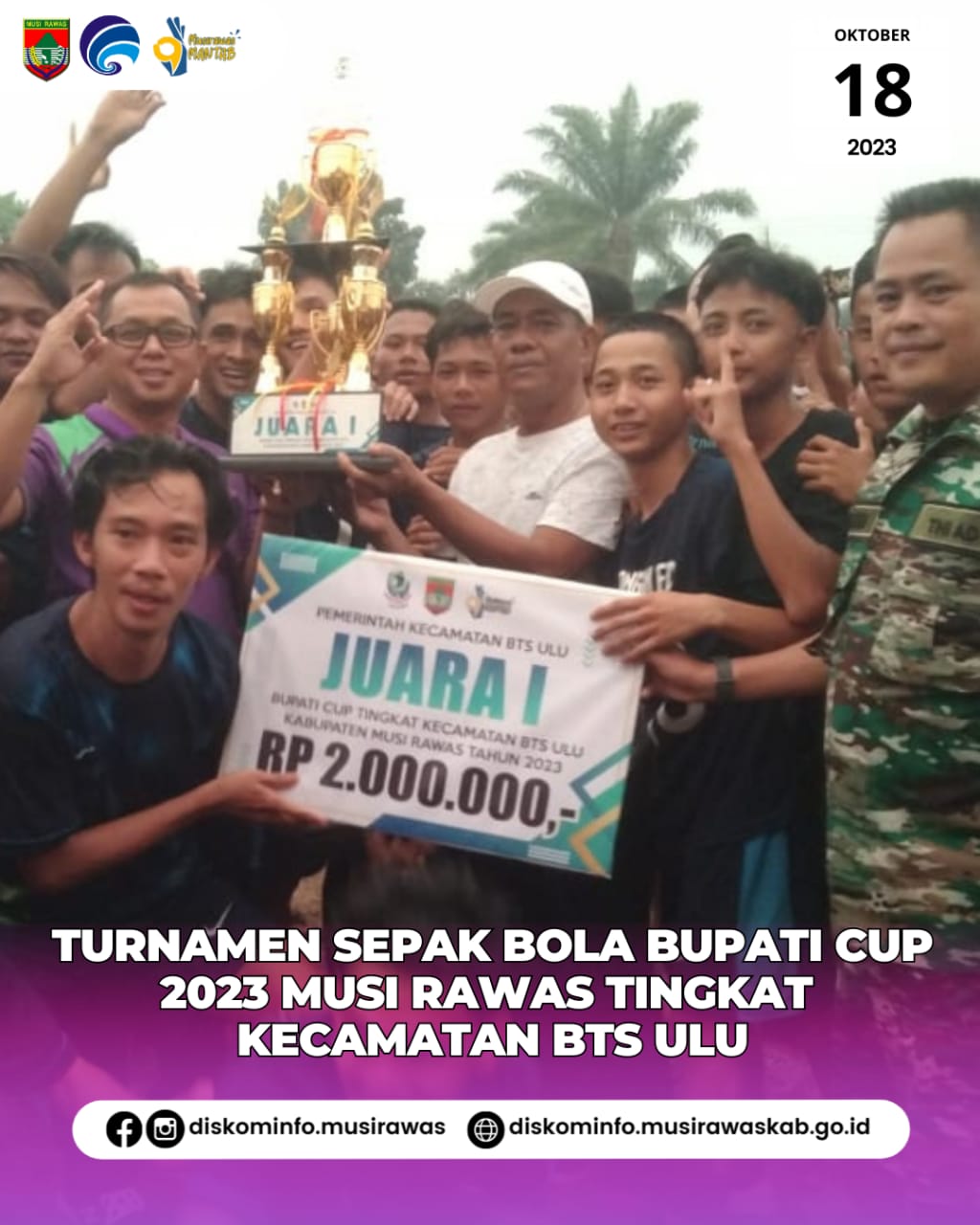 Turnamen Sepak Bola Bupati Cup 2023 Musi Rawas Tingkat Kecamatan BTS Ulu