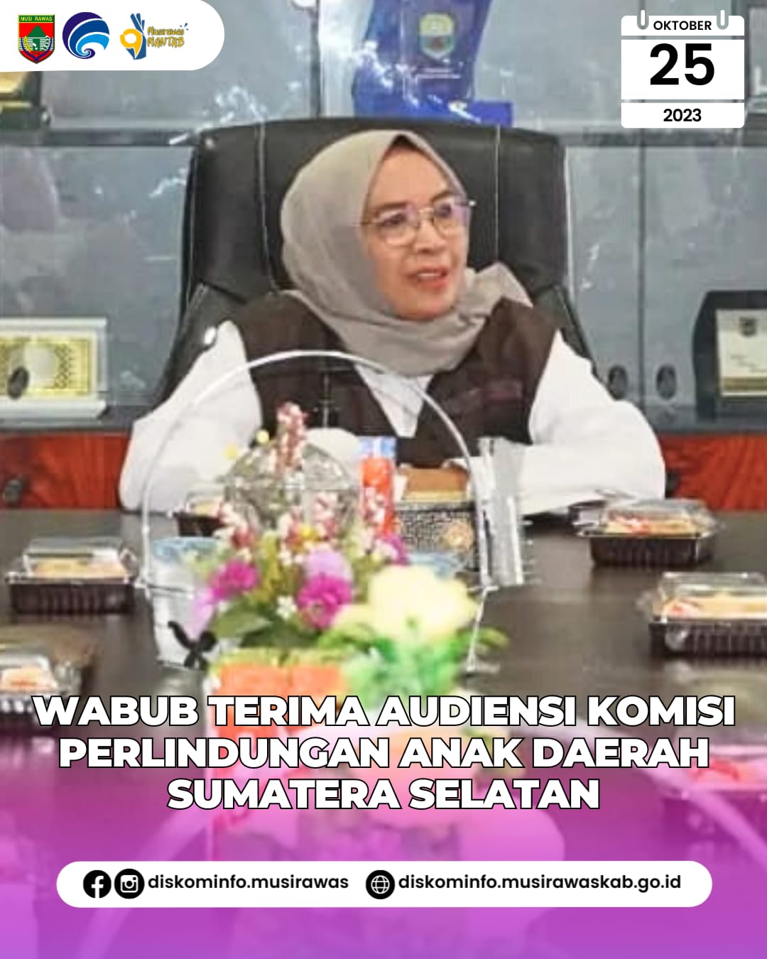 Audiensi Wakil Bupati Musi Rawas dengan Komisi Perlindungan Anak Daerah Sumatera Selatan