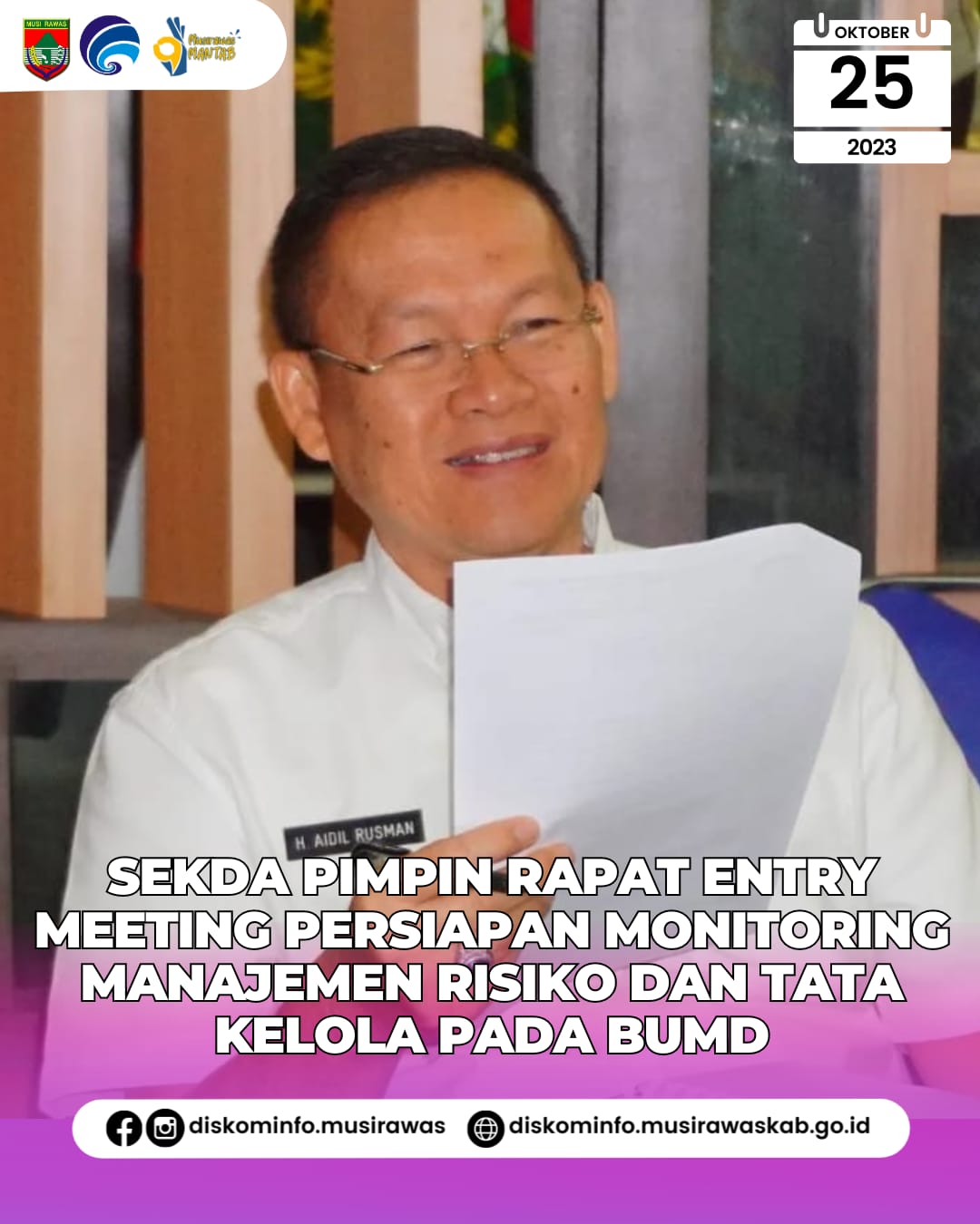 Rapat Entry Meeting Persiapan Monitoring Manajemen Risiko dan Tata Kelola pada BUMD, BLUD dan BUMDes