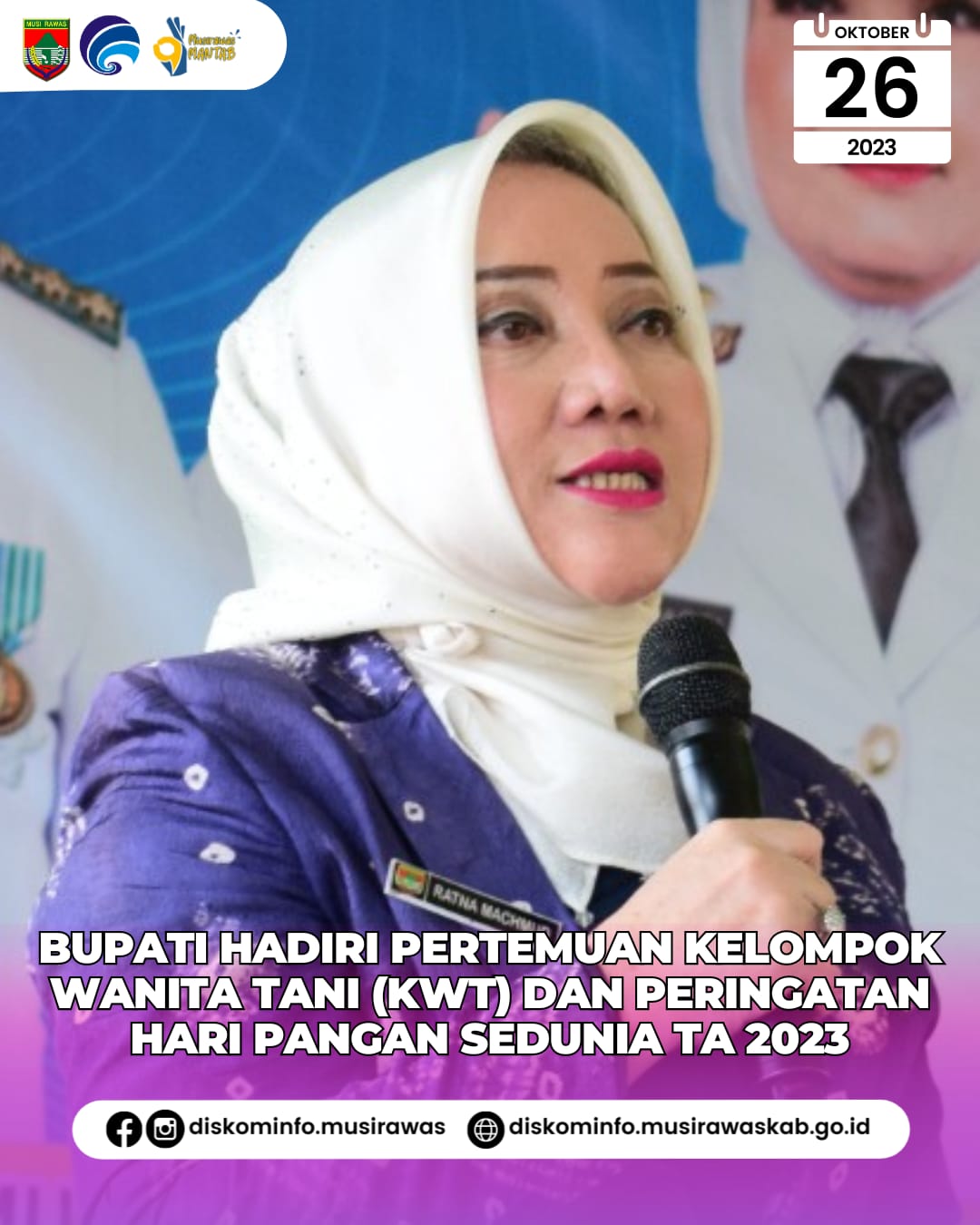 Pertemuan Kelompok Wanita Tani (KWT) dan Peringatan Hari Pangan Sedunia Tahun 2023 Kabupaten Musi Rawas