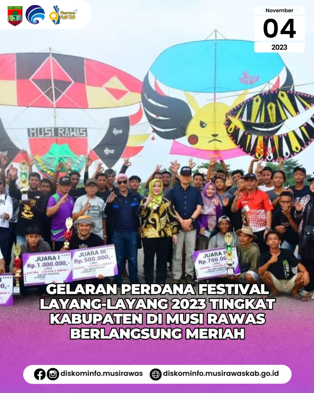 Gelaran Perdana Festival Layang layang 2023 tingkat Kabupaten Musi Rawas
