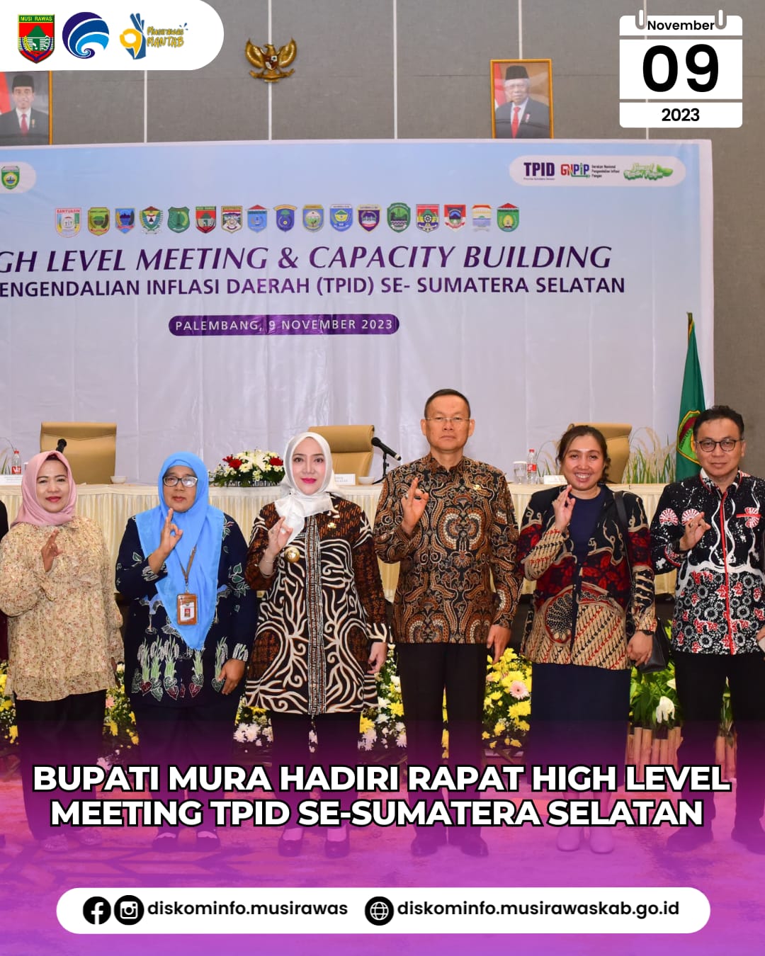 Rapat High Level Meeting (HLM) TPID Se Sumatera Selatan dan Capacity Building