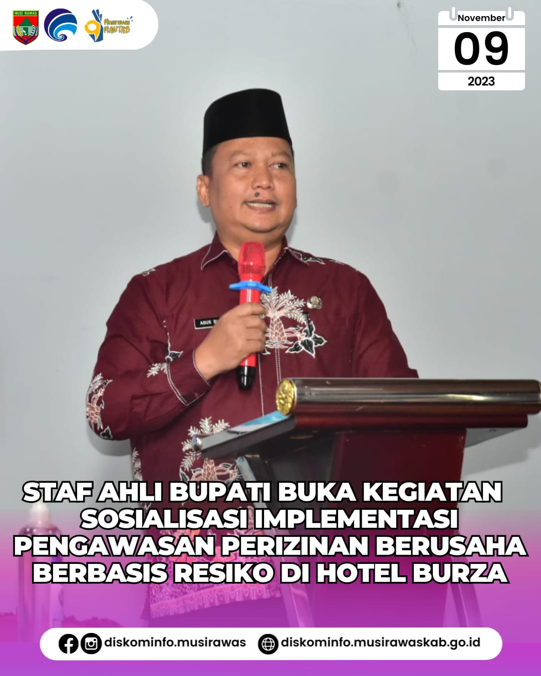 Sosialisasi Bimtek Implementasi Pengawasan Perizinan Berusaha Berbasis Resiko