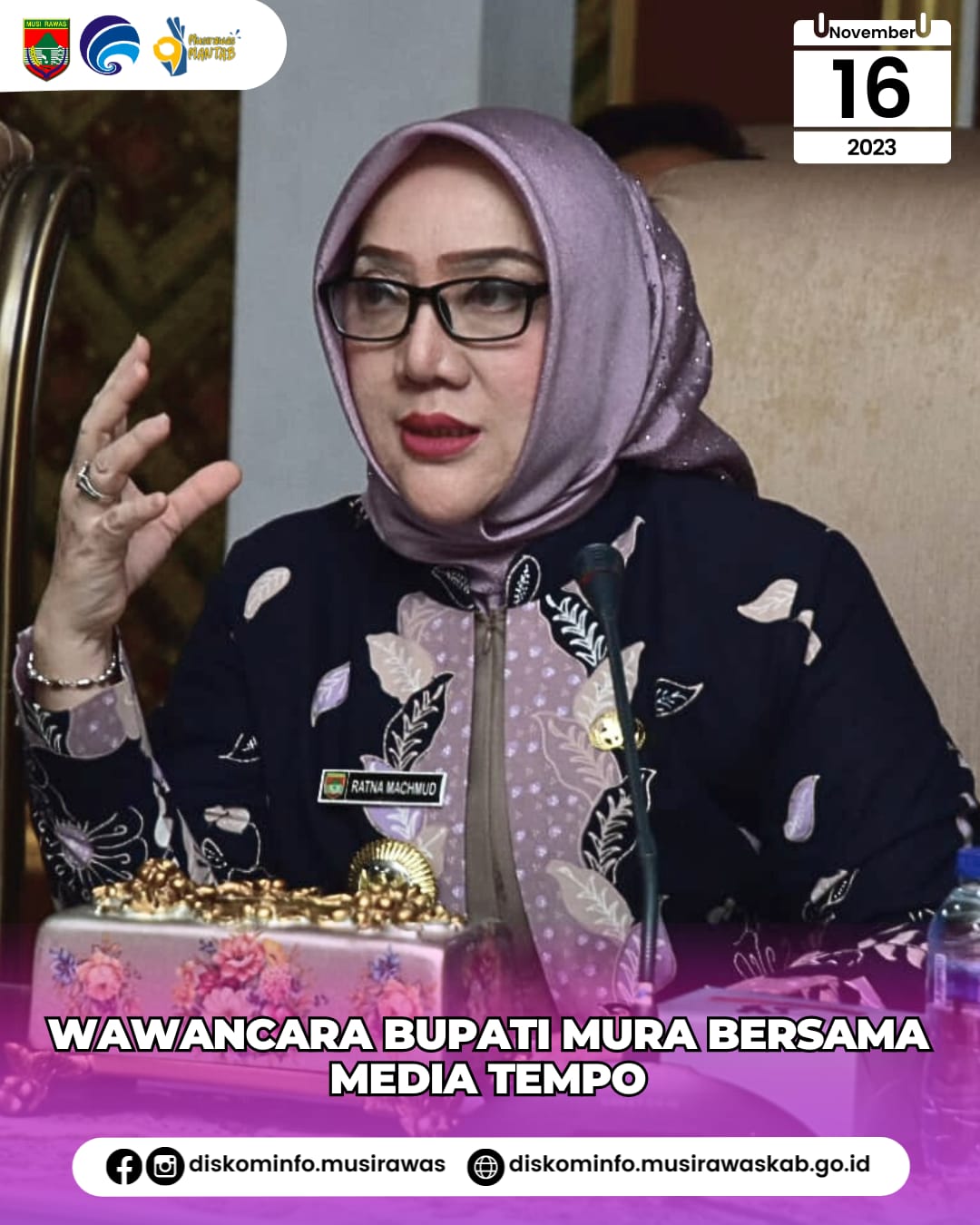 Wawancara Bupati Musi Rawas bersama Media Tempo melalui Video Conference