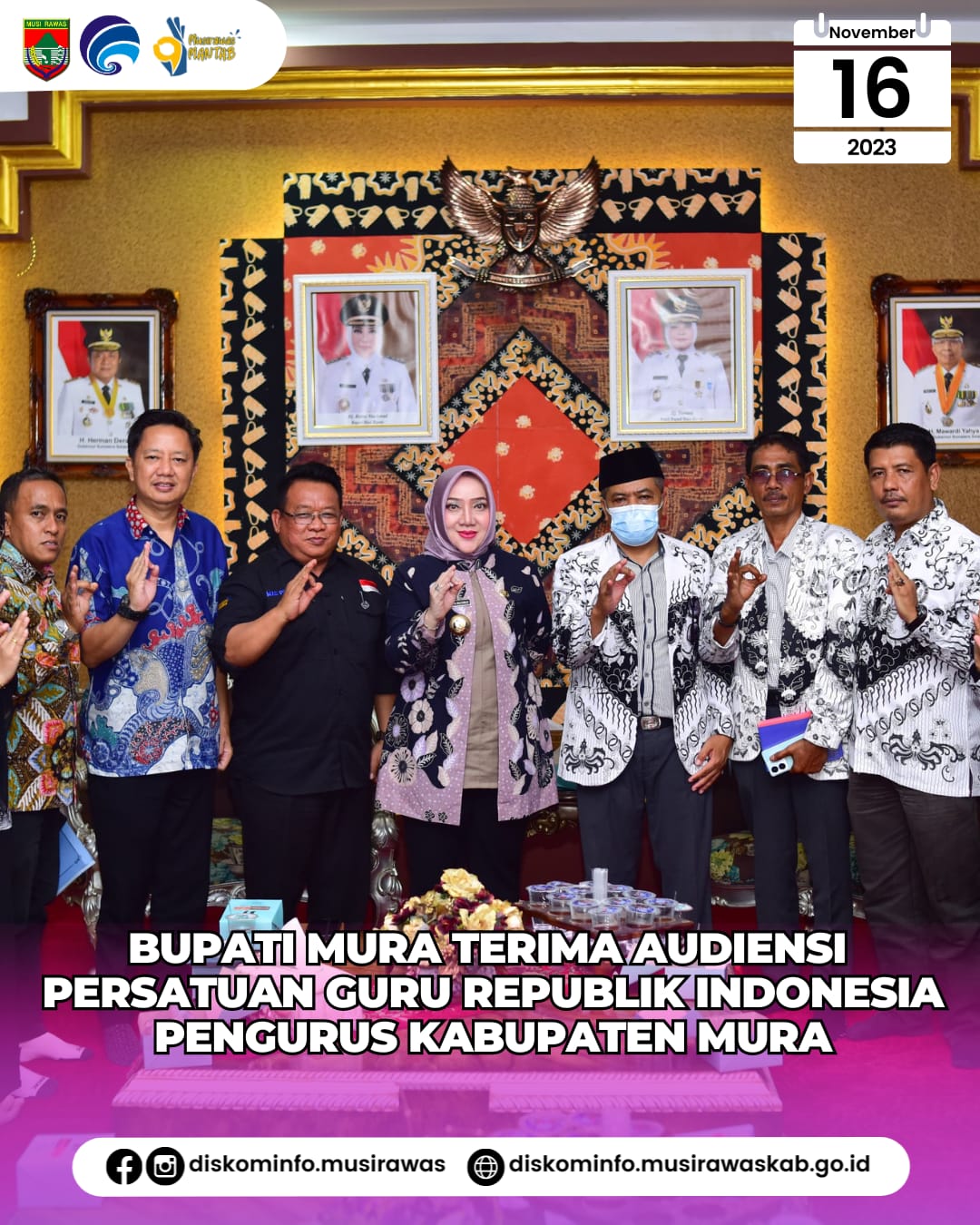 Audiensi Bupati Musi Rawas bersama PGRI Pengurus Kabupaten Musi Rawas