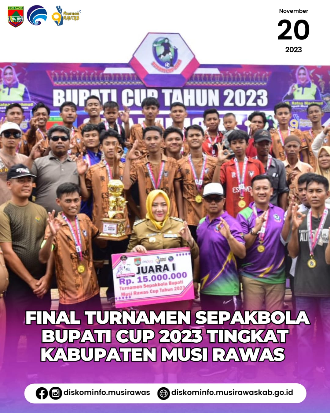 Final Turnament Sepak Bola Bupati Cup 2023 Kabupaten Musi Rawas