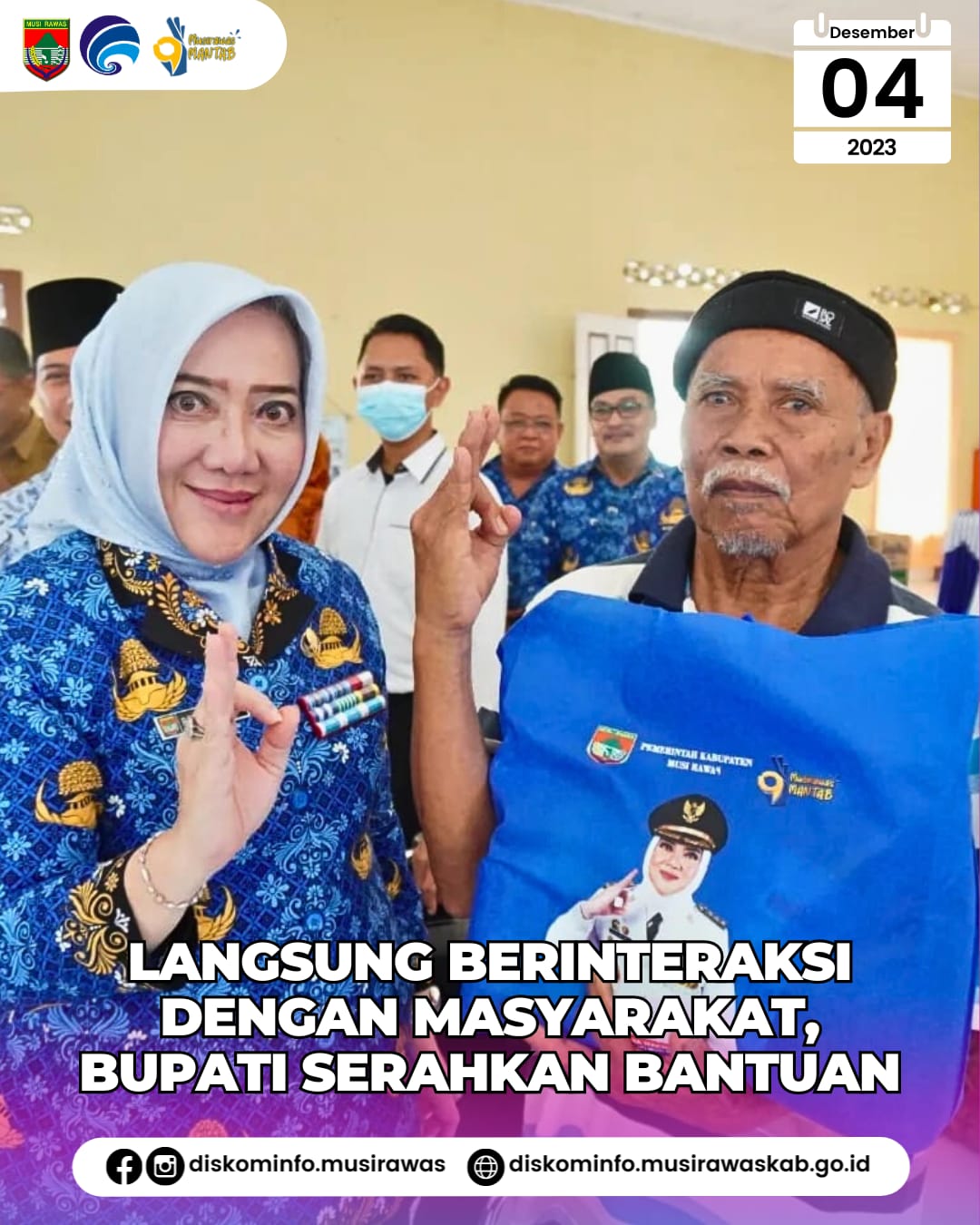 Langsung Berinteraksi dengan Masyarakat Bupati Serahkan Bantuan Permakanan