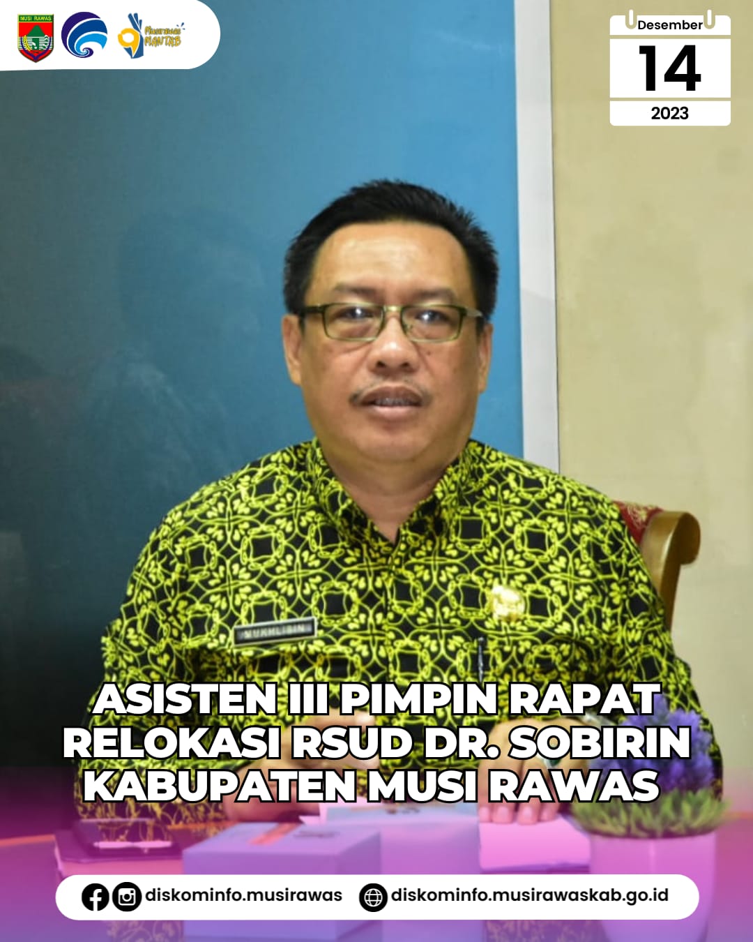 Asisten III pimpin Rapat Relokasi RSUD dr. Sobirin Kabupaten Musi Rawas