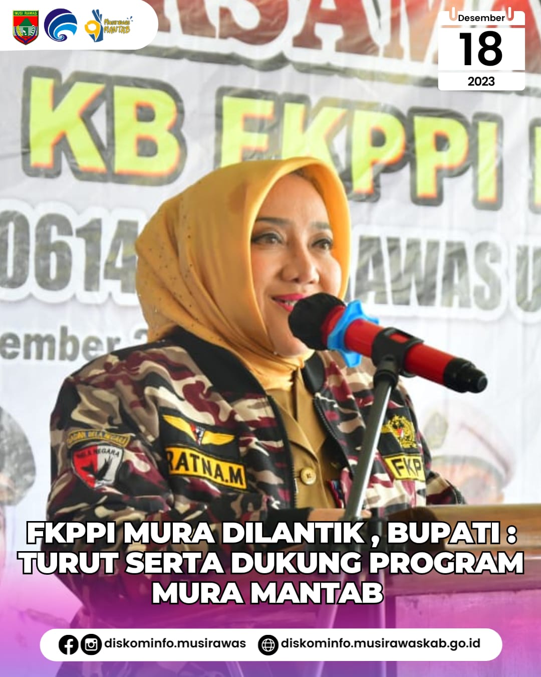 FKPPI Mura Dilantik, Bupati Turut Serta Dukung Program Mura MANTAB