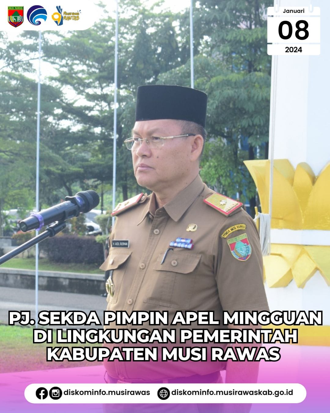 Pj. Sekda Musi Rawas Pimpin Apel Mingguan di Lingkungan Pemkab Musi Rawas