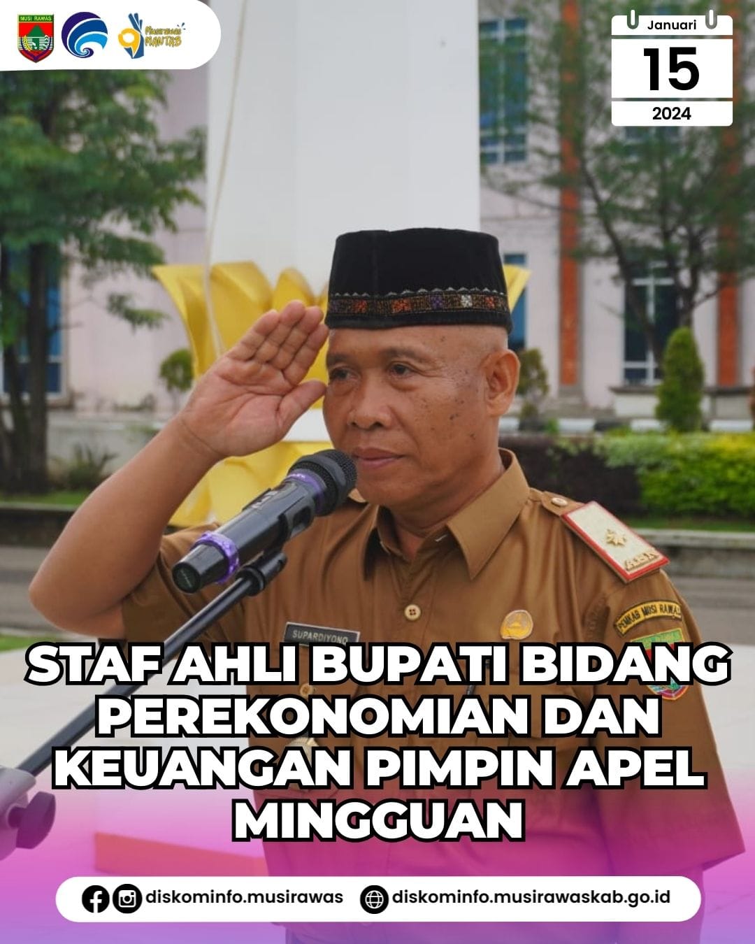 Staf Ahli Bidang Perekonomian, Pembangunan dan Keuangan pimpin Apel Mingguan