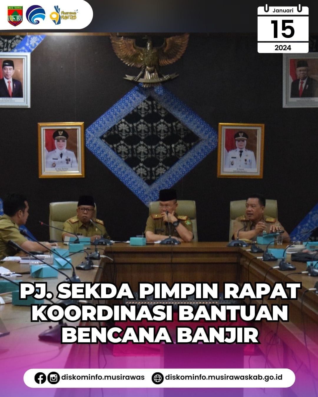 Pj. Sekda Musi Rawas pimpin Rapat Koordinasi Bantuan Bencana Banjir