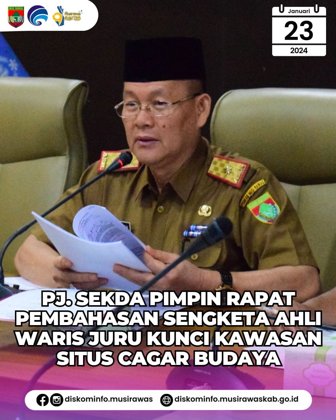 Pj. Sekda Mura pimpin Rapat Pembahasan Sengketa Ahli Waris Juru Kunci Kawasan Situs Cagar Budaya