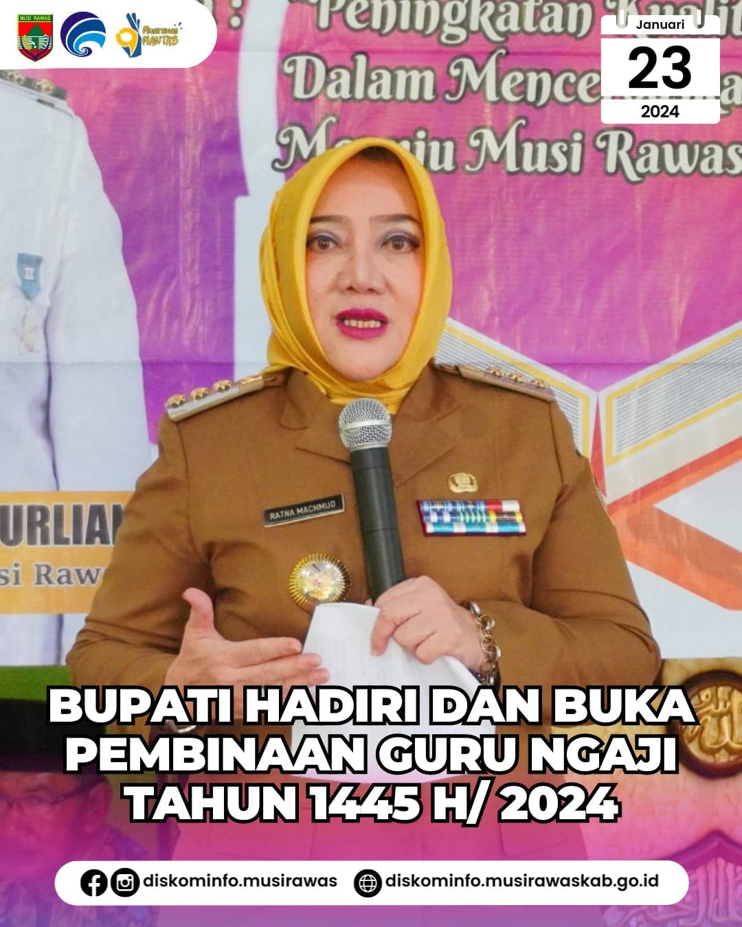 Bupati Musi Rawas hadiri pembukaan Pembinaan Guru Ngaji Tahun 1445 H 2024 M