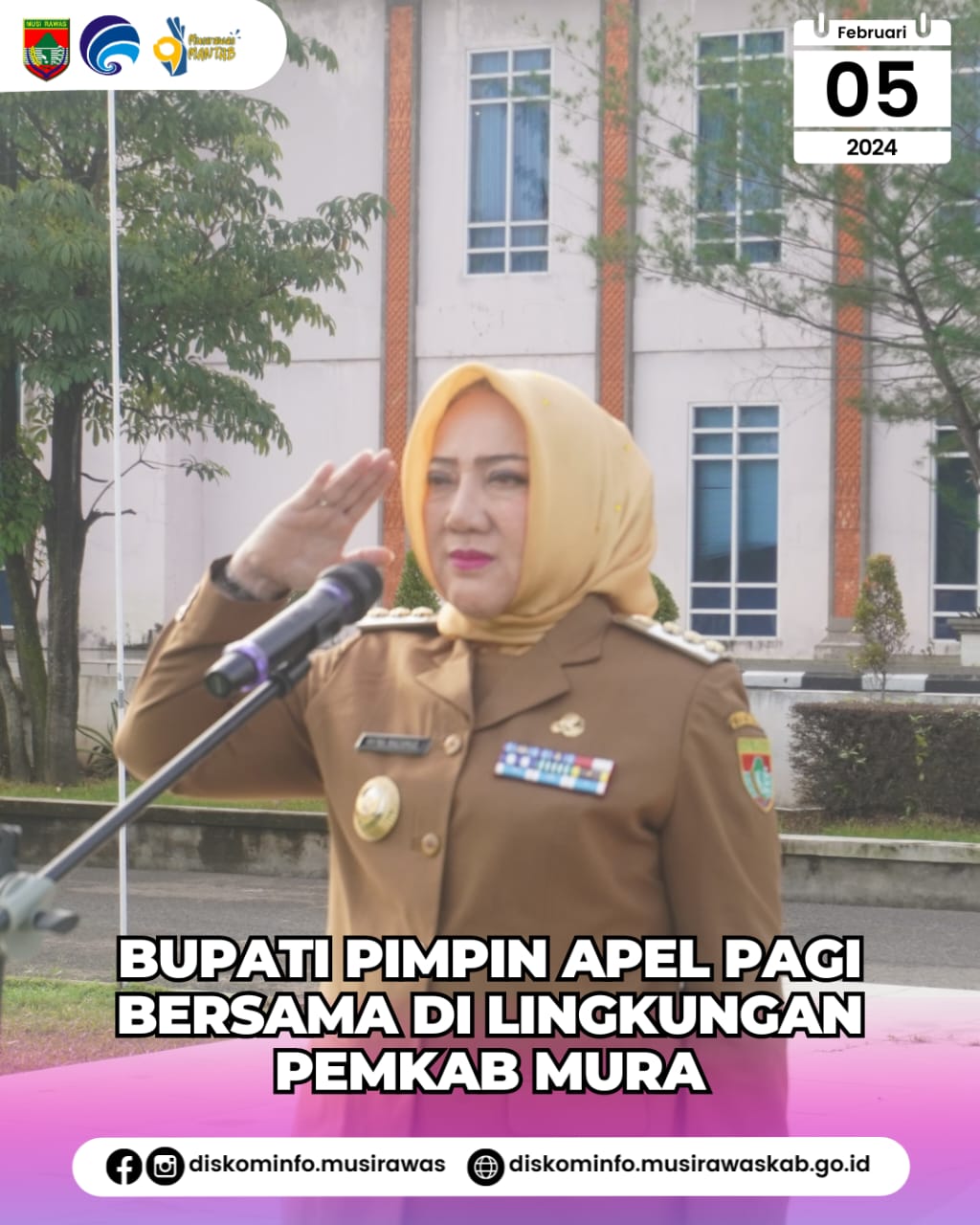 Bupati Musi Rawas pimpin Apel Pagi Bersama di Halaman Kantor Bupati Musi Rawas