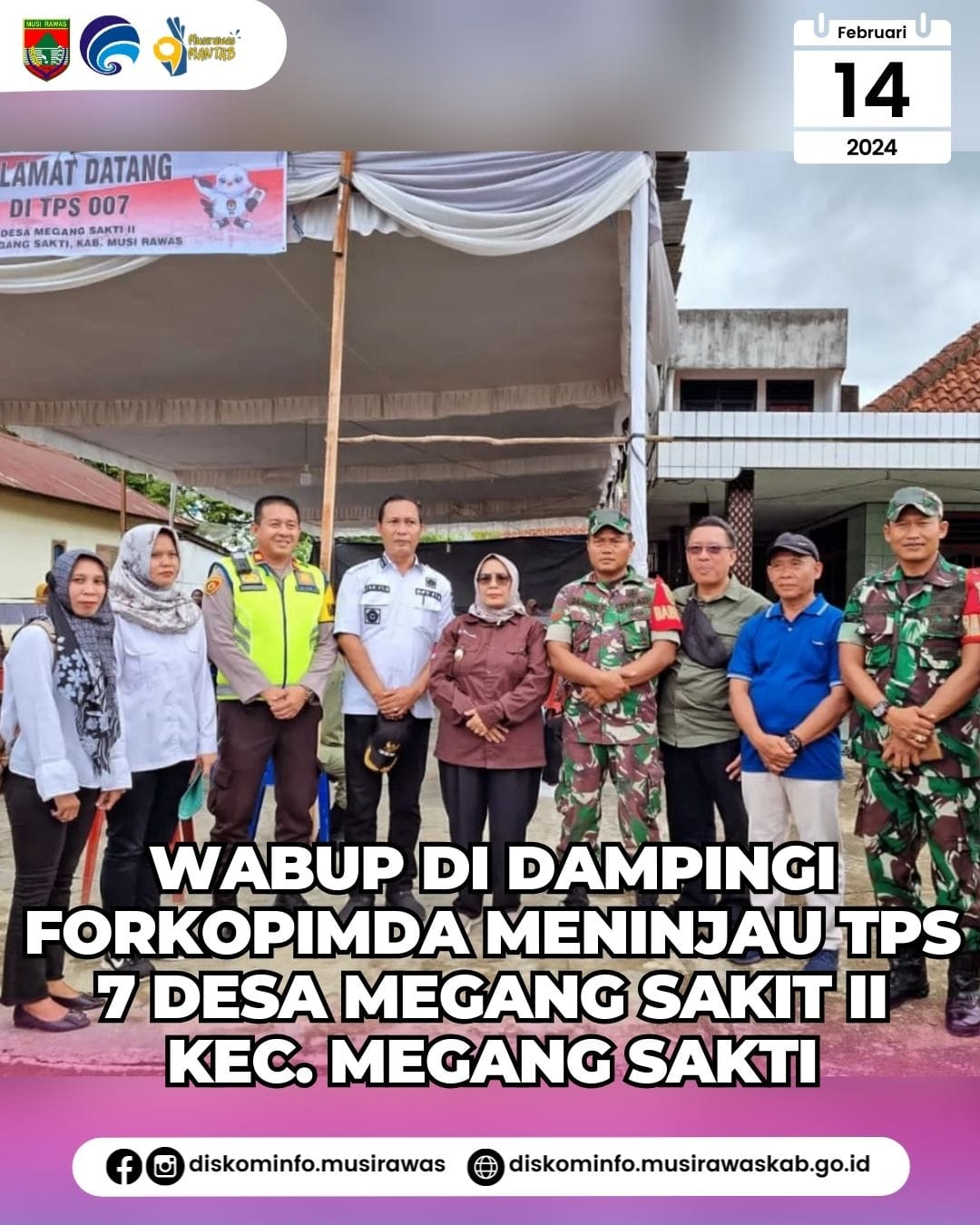 Wabup Mura di dampingi FORKOPIMDA tinjau TPS 7 Desa Megang Sakti II